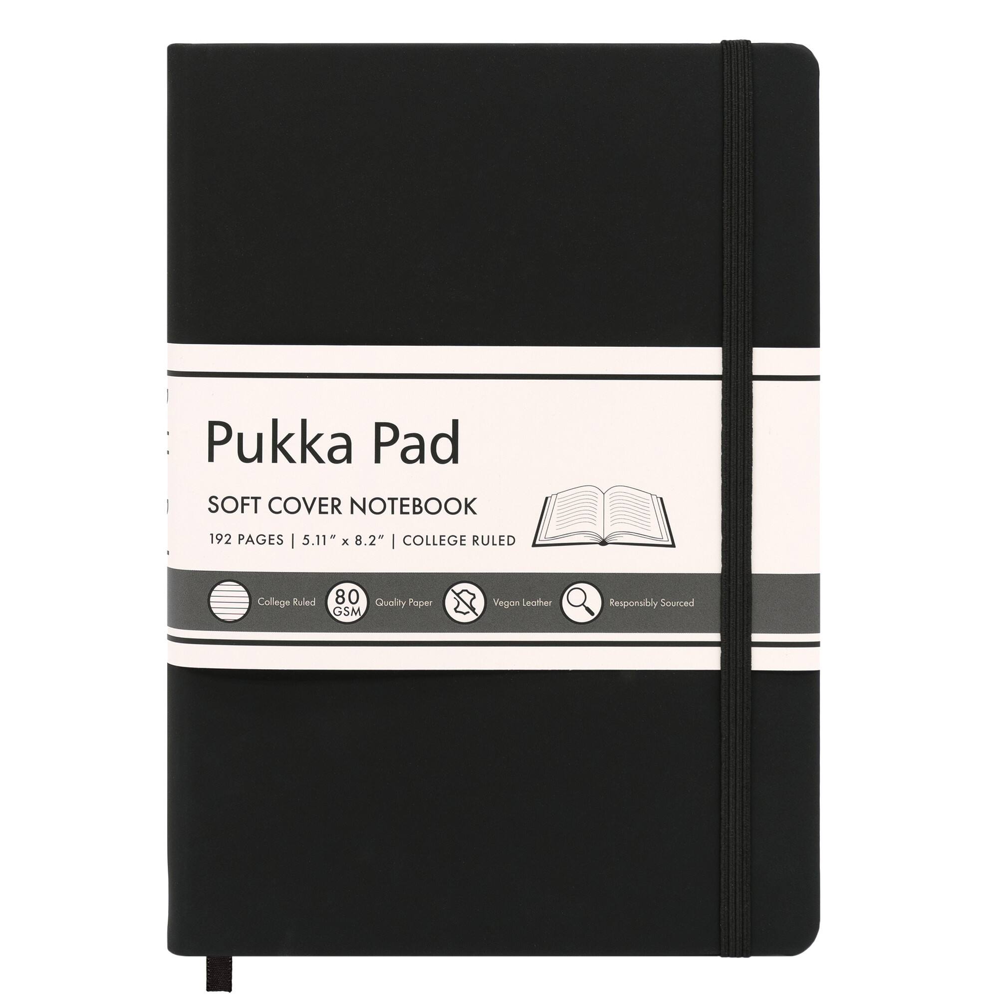 Pukka Pads Black A5 Soft Cover College Ruled Books, 3ct.