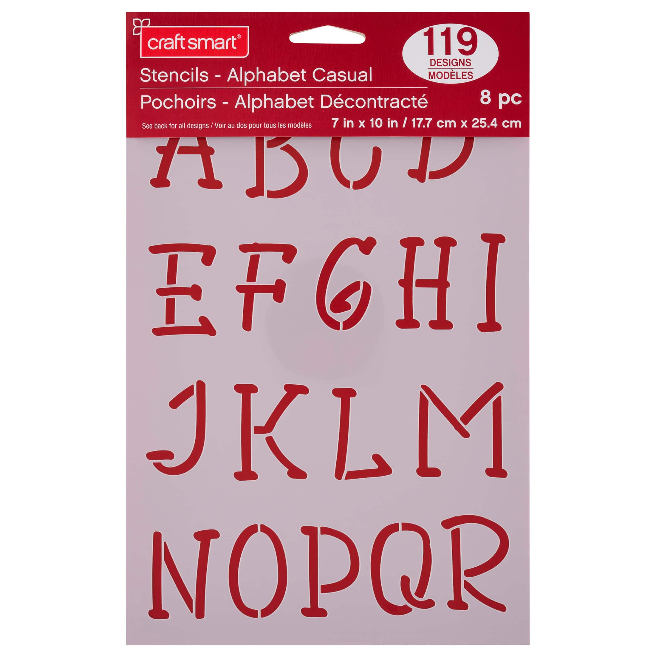 6 Pack: Alphabet Casual Stencils, 7" x 10" by Craft Smart®
