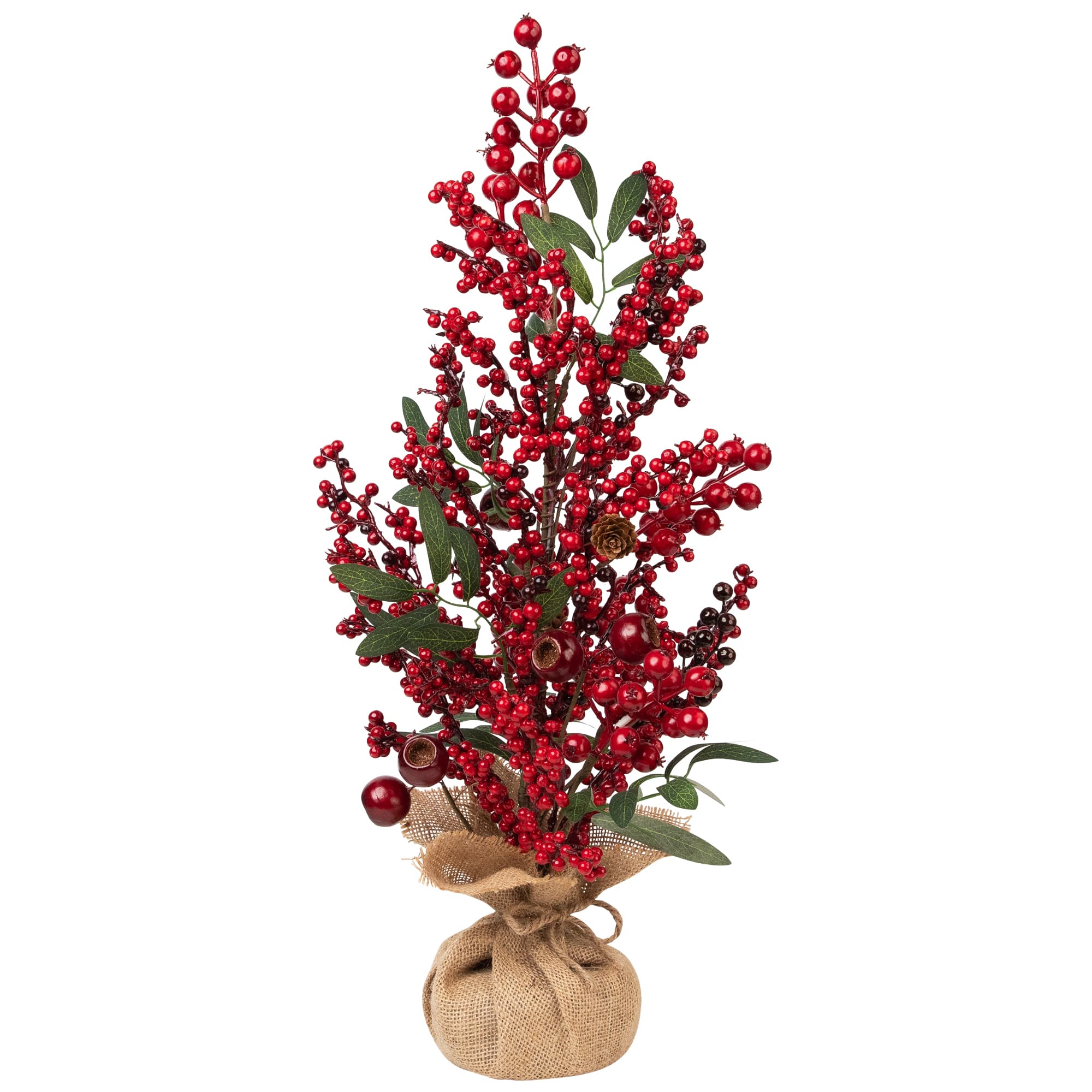 Northlight 24" Unlit Berry, Apple & Pinecone Artificial Christmas Tree in Burlap Base
