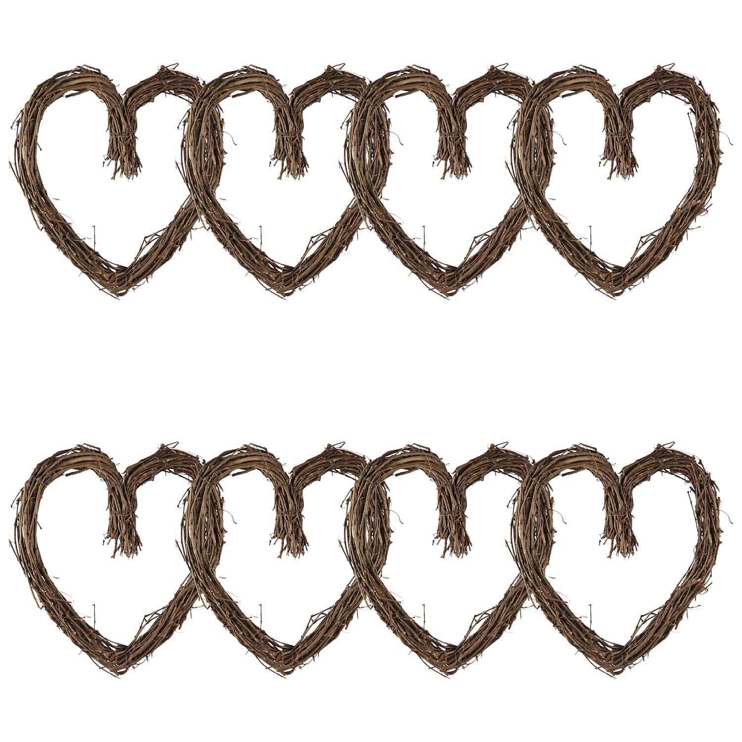 8 Pack: 12" Grapevine Heart Wreath by Ashland®