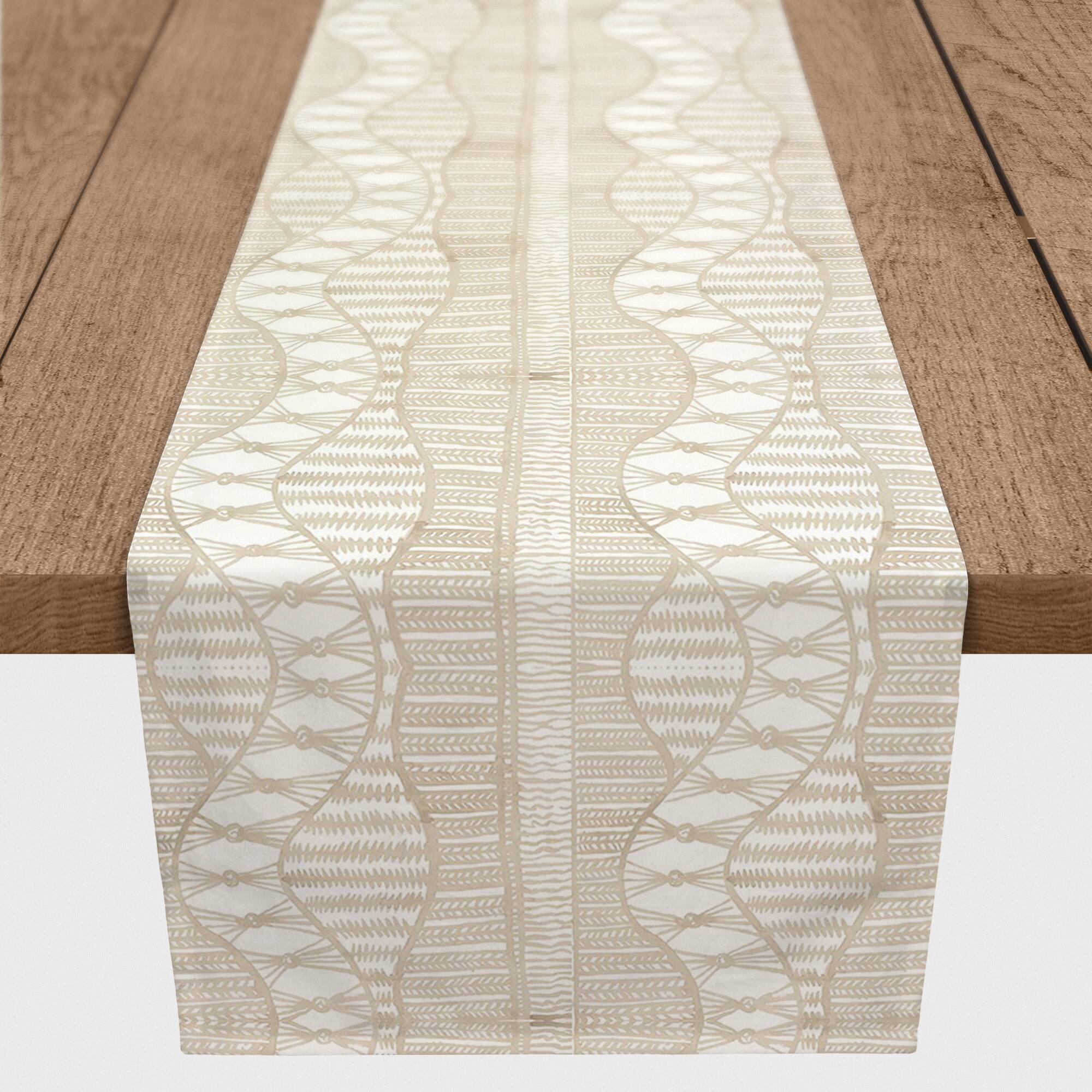 72" Lace Pattern Cotton Twill Runner