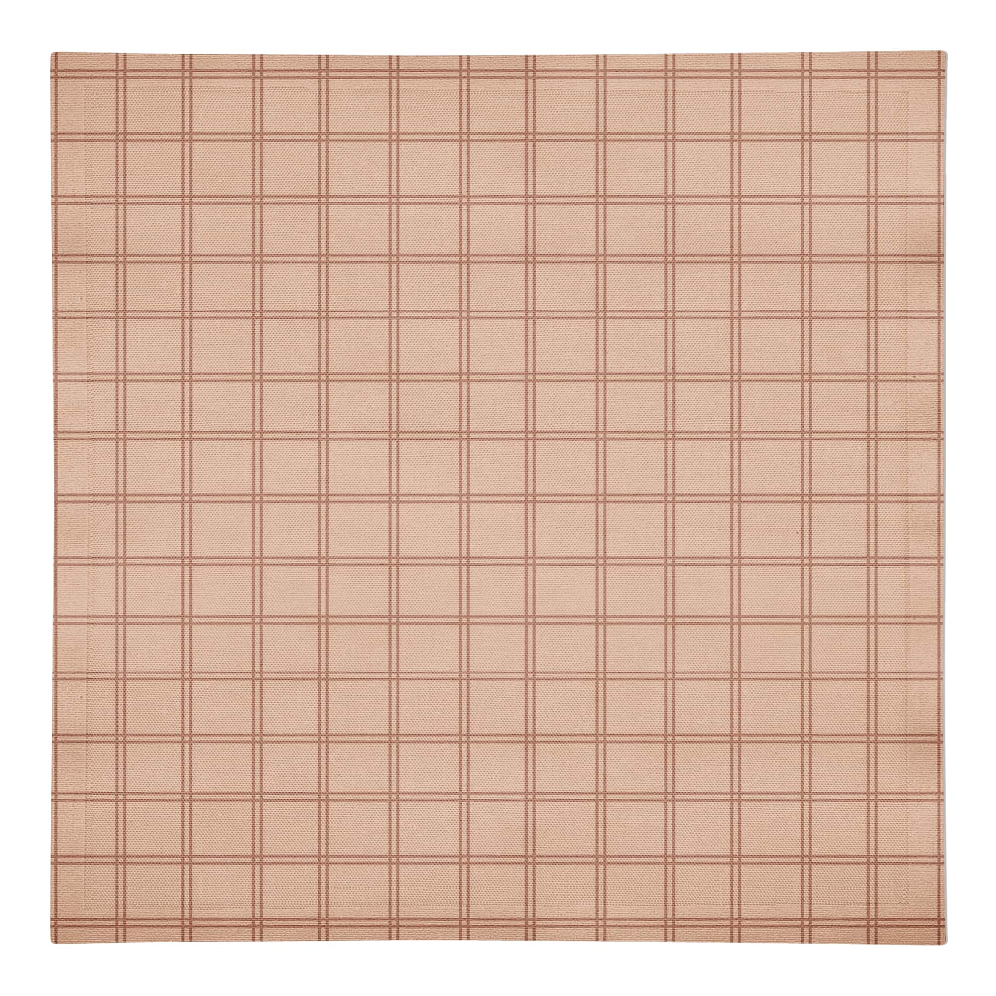 Faded Pink Grid Cotton Twill Napkin