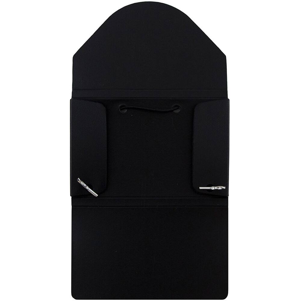 JAM Paper Black Plastic Business Card Holder Case with Round Flap