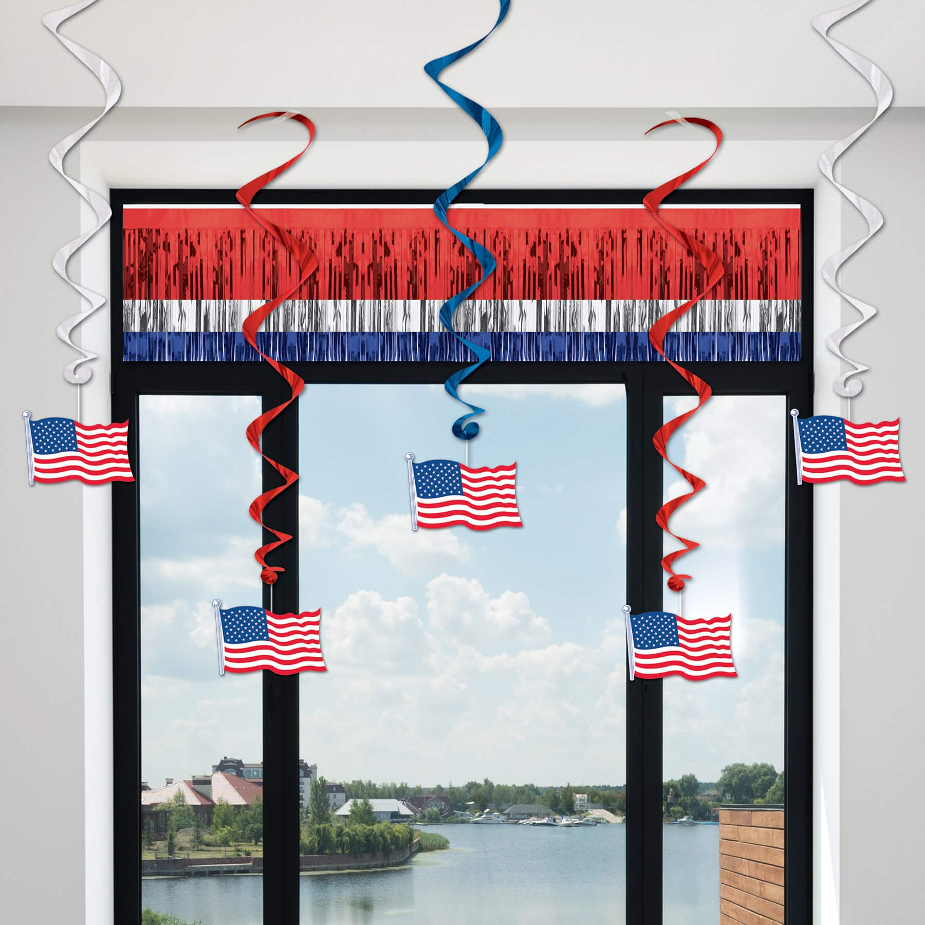 Beistle 3ft. American Flag Whirls, 2 Packs of 5