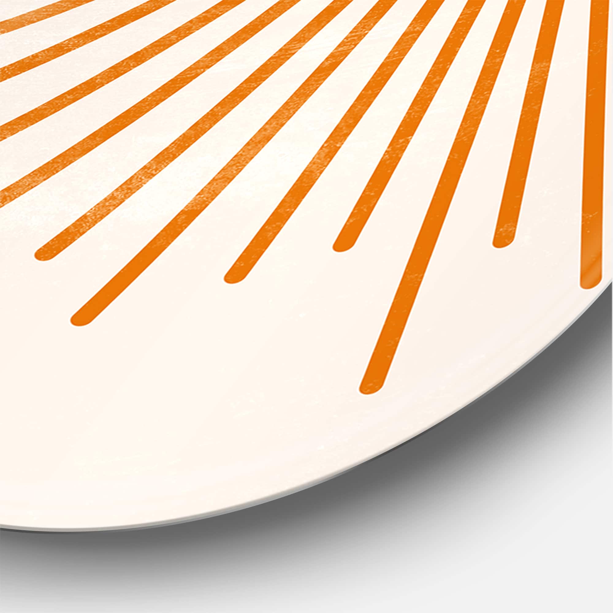 Designart - Orange Sun Print I - Modern Metal Circle Wall Art