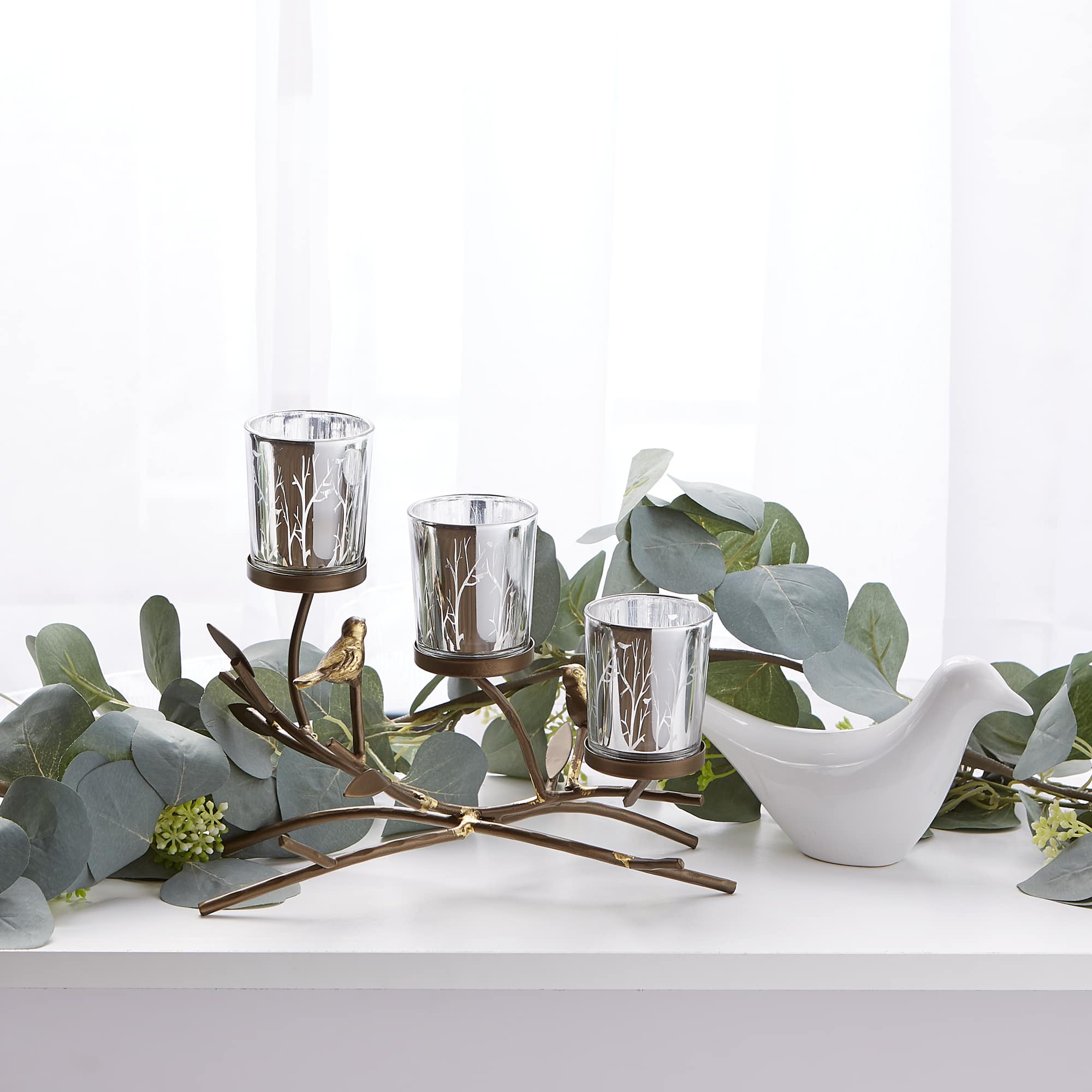 9.5" Triple Tealight Branch Candle Holder