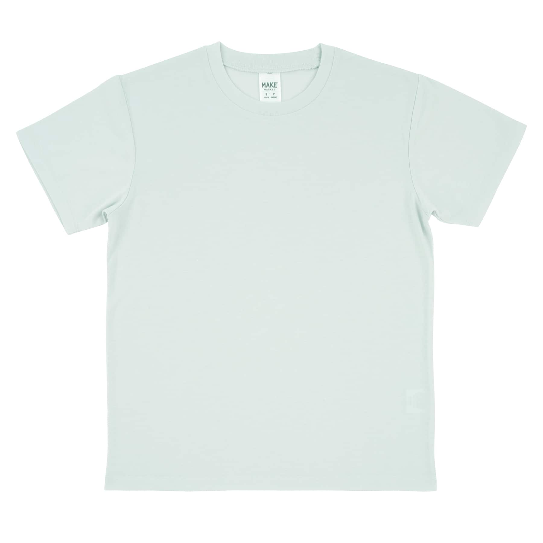 Light Gray Sublimation Short Sleeve Crew Neck Youth T-Shirt by Make Market