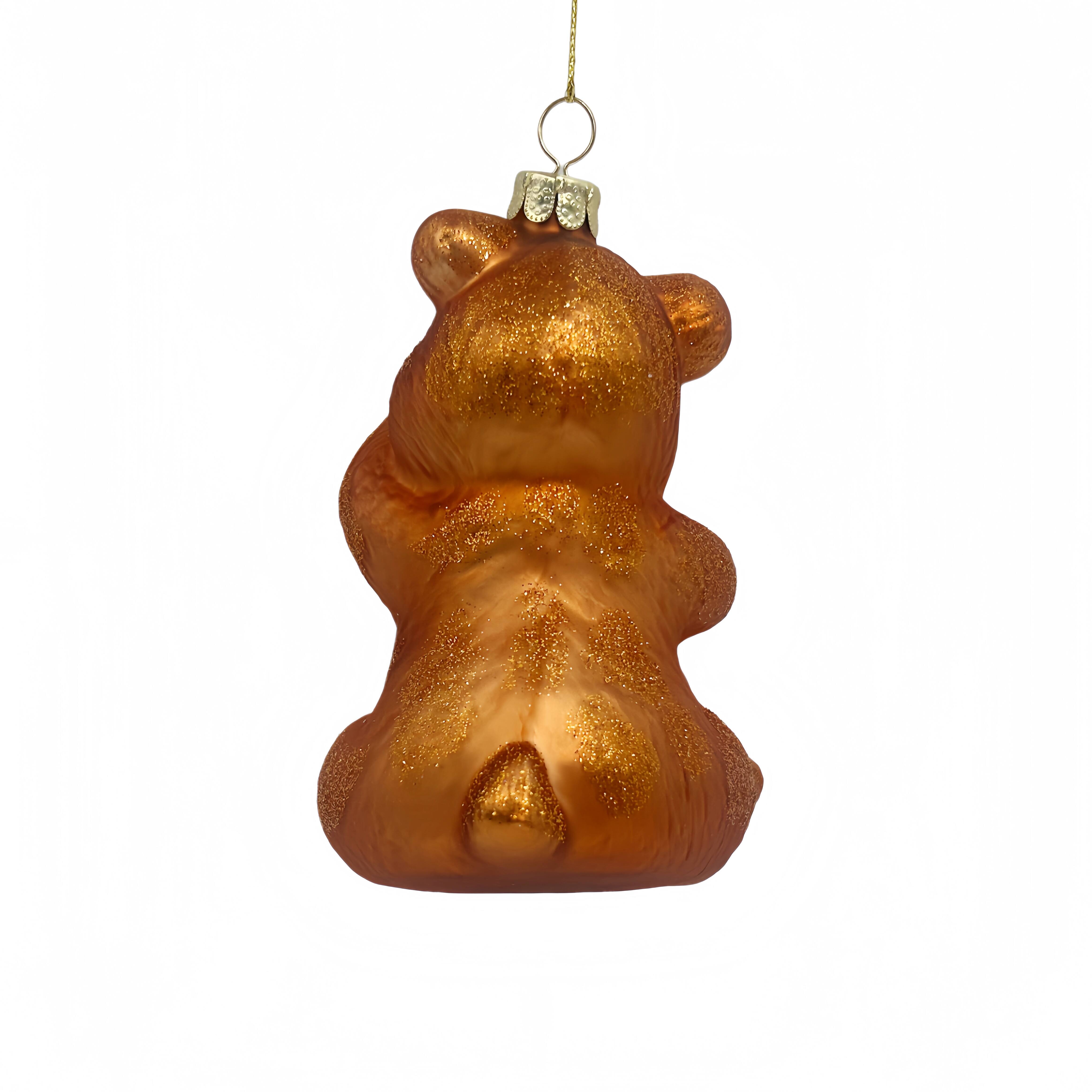 4" Bear with Honey Glass Ornament by Ashland®
