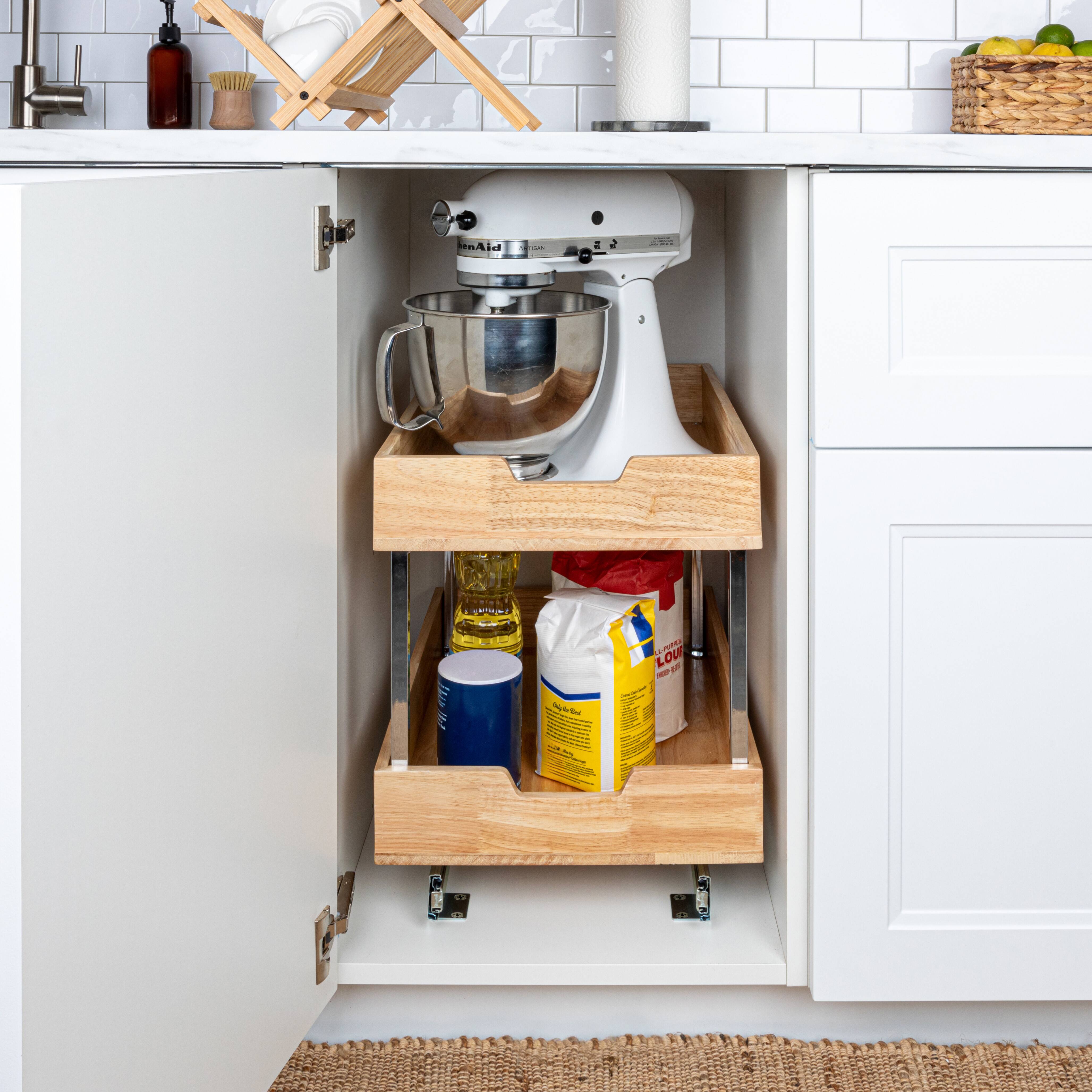 Household Essentials Glidez Wood 2-Tier Cabinet Organizer