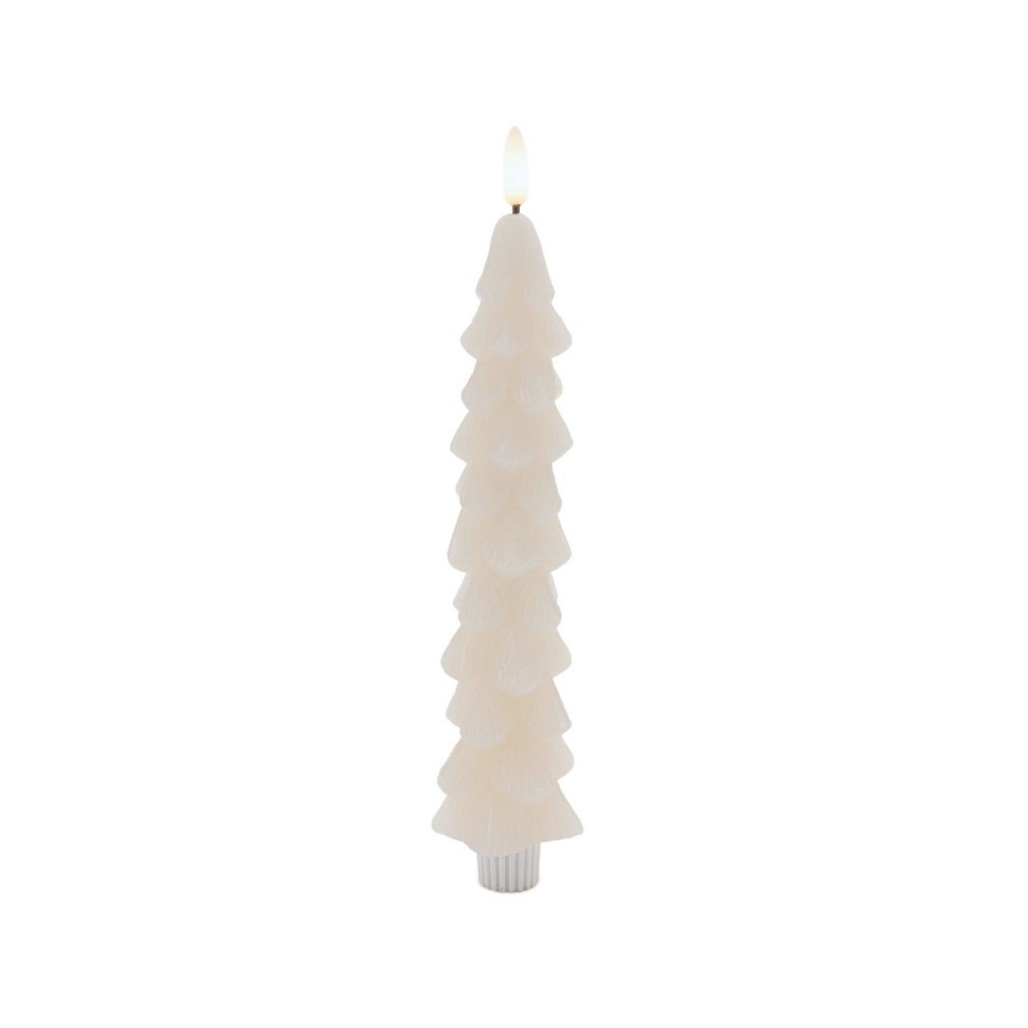 Melrose 9.5" White FIA Wick Tree Taper Candles, 4ct.