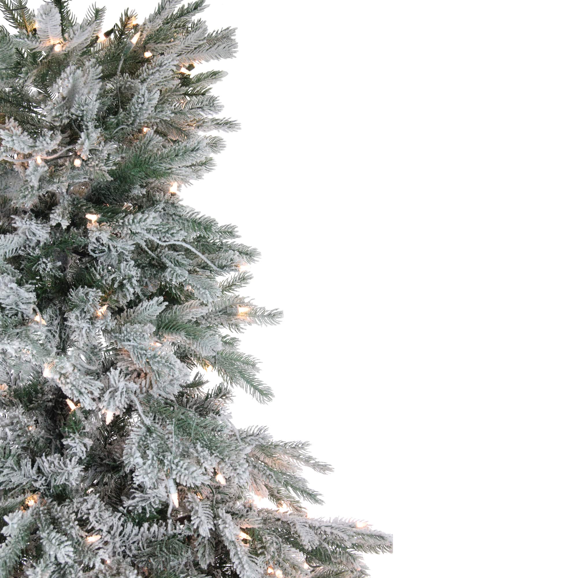 Northlight 7.5ft. Pre-Lit Real Touch Full Flocked Jasper Balsam Fir Artificial Christmas Tree, Clear Lights