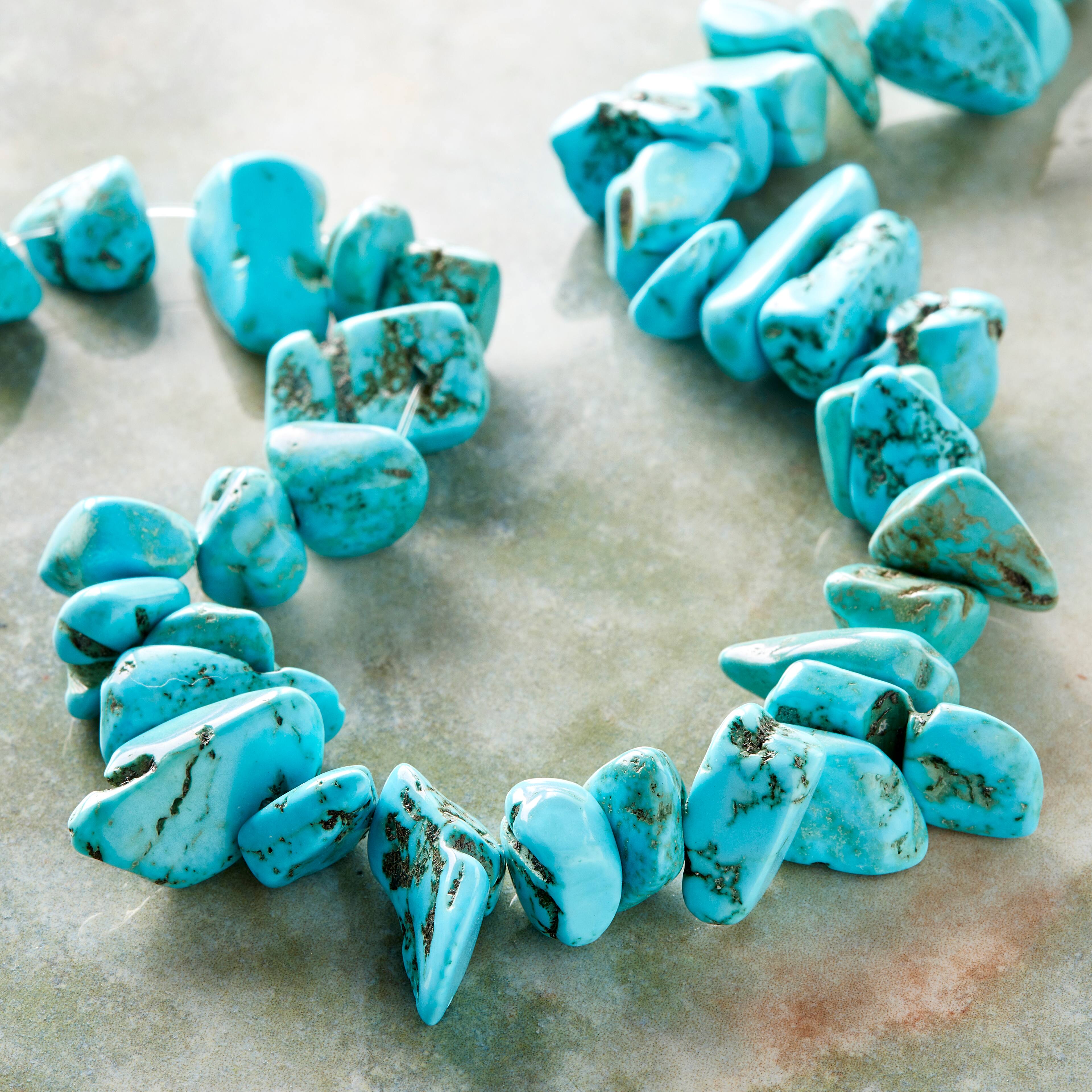 12 Pack: Turquoise Dyed Howlite Chip Beads, 15mm by Bead Landing™