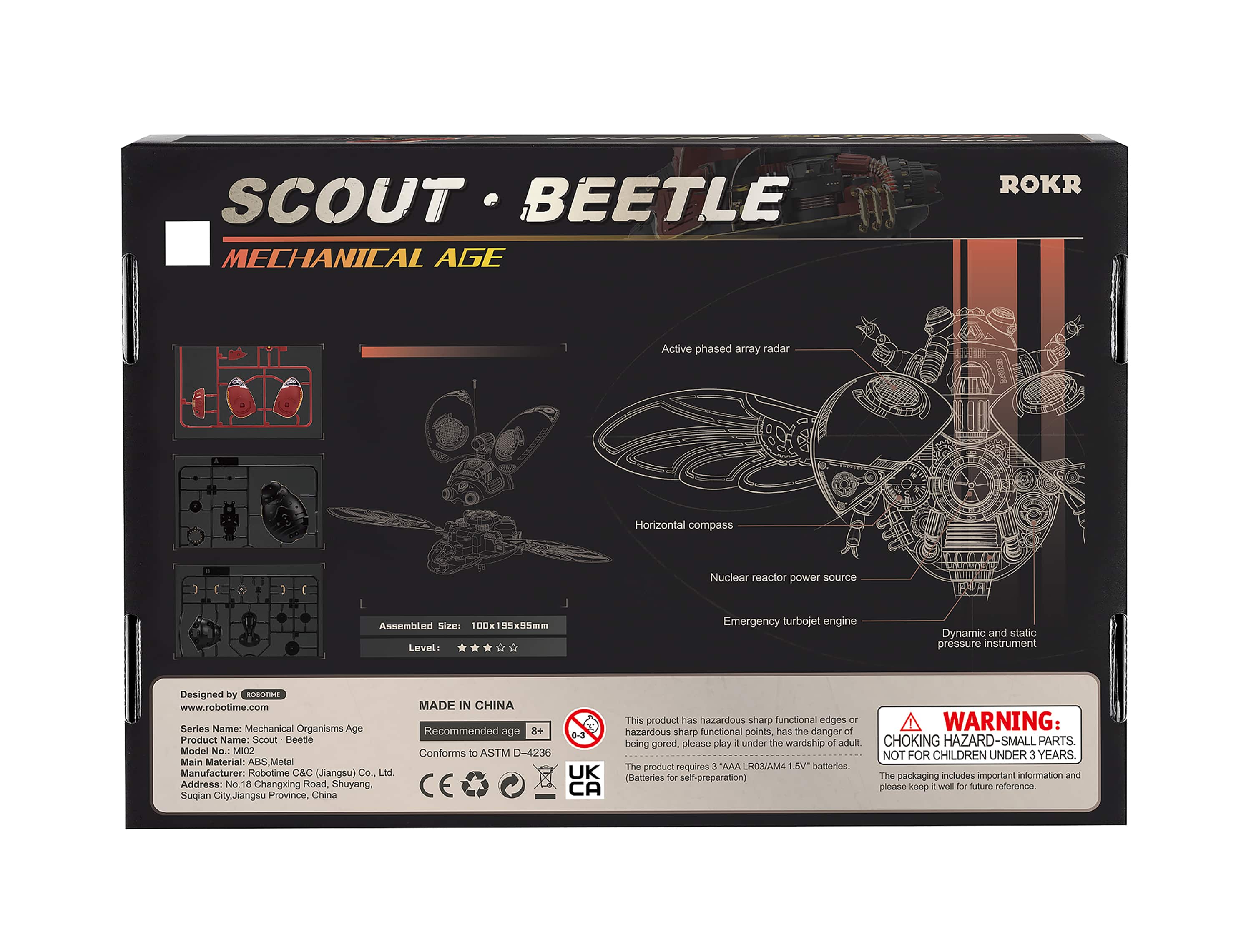 ROKR® Mechanical Age Scout Beetle LED 3D Puzzle Kit