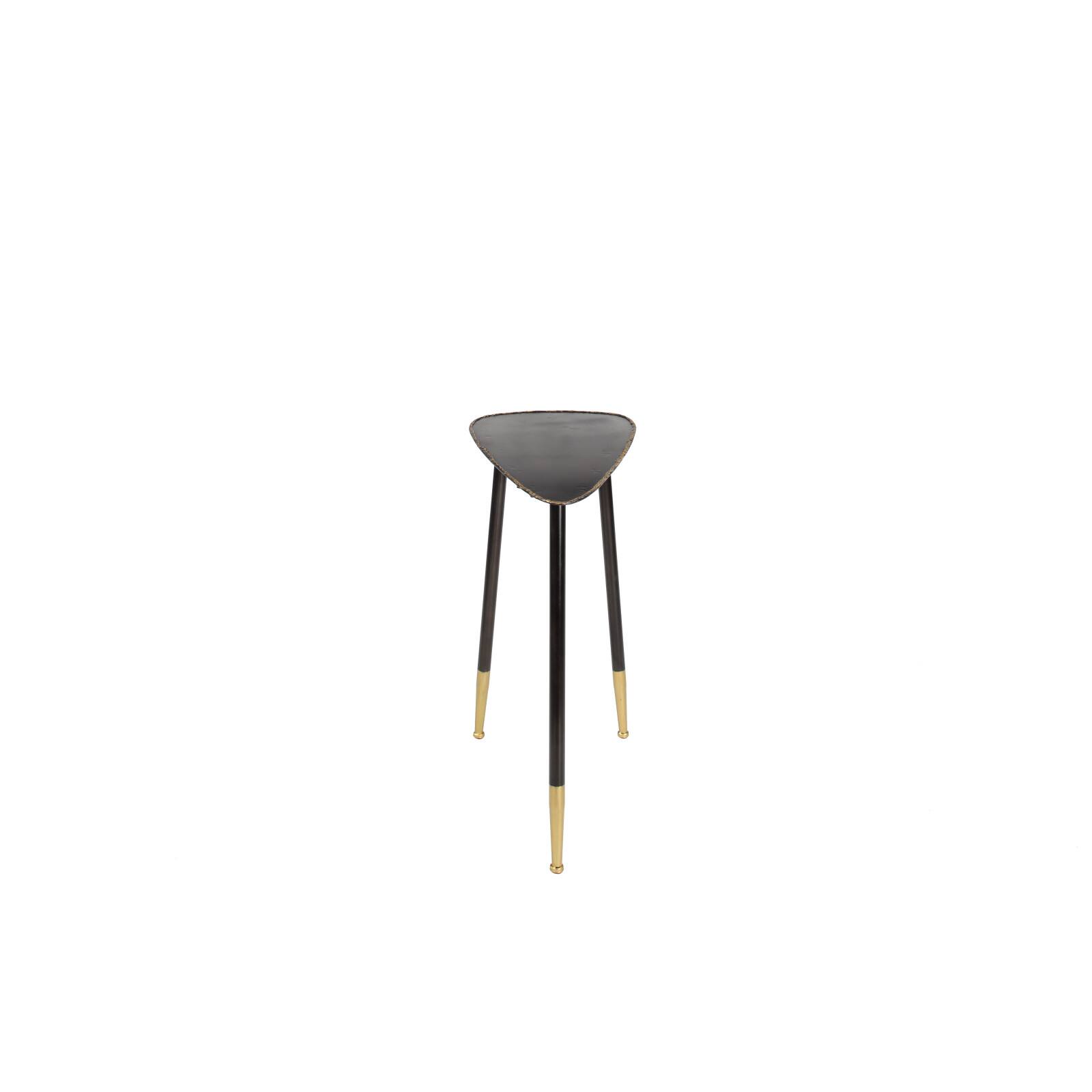 24" Black Iron Industrial Accent Table