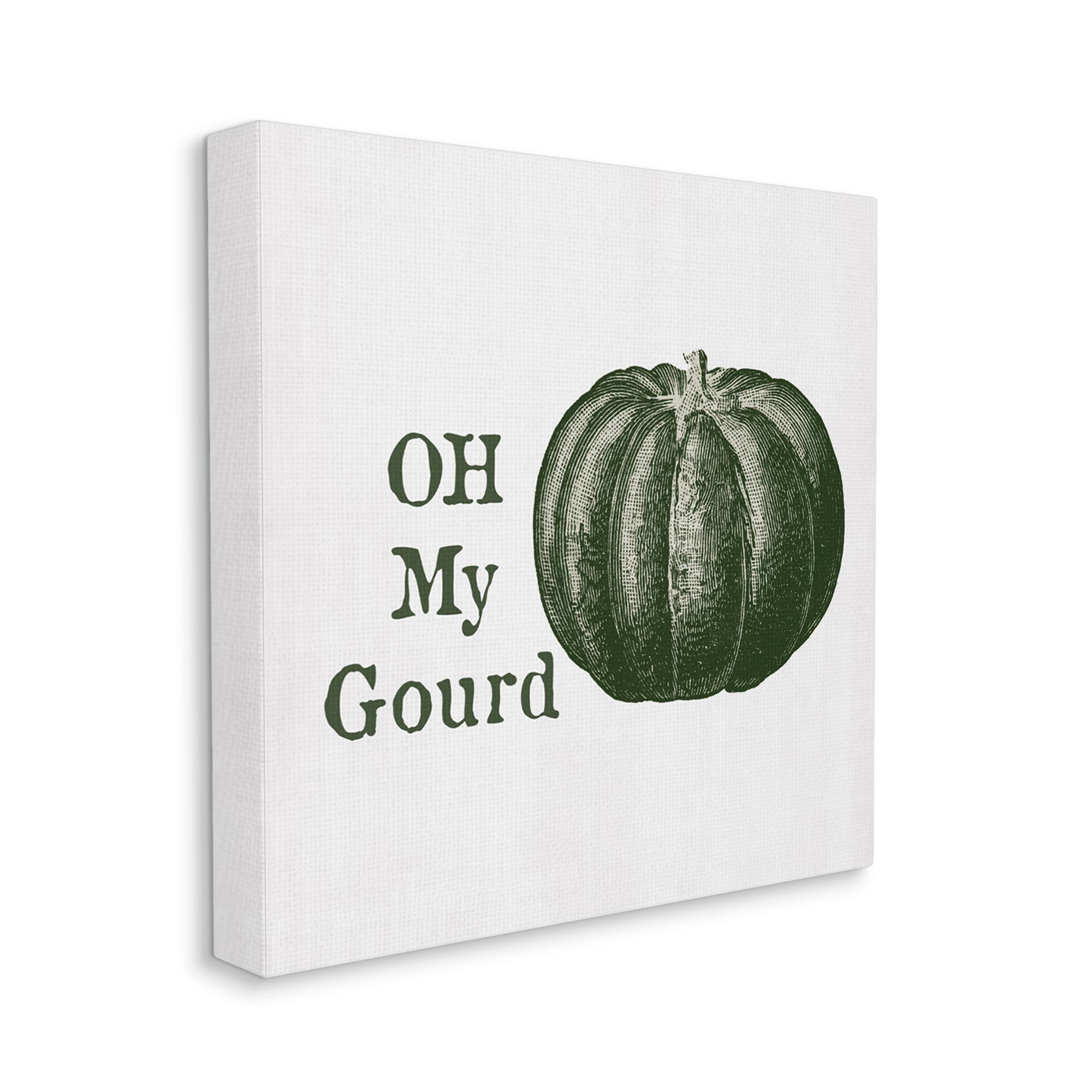Stupell Industries Oh My Gourd Fall Pumpkin Canvas Wall Art