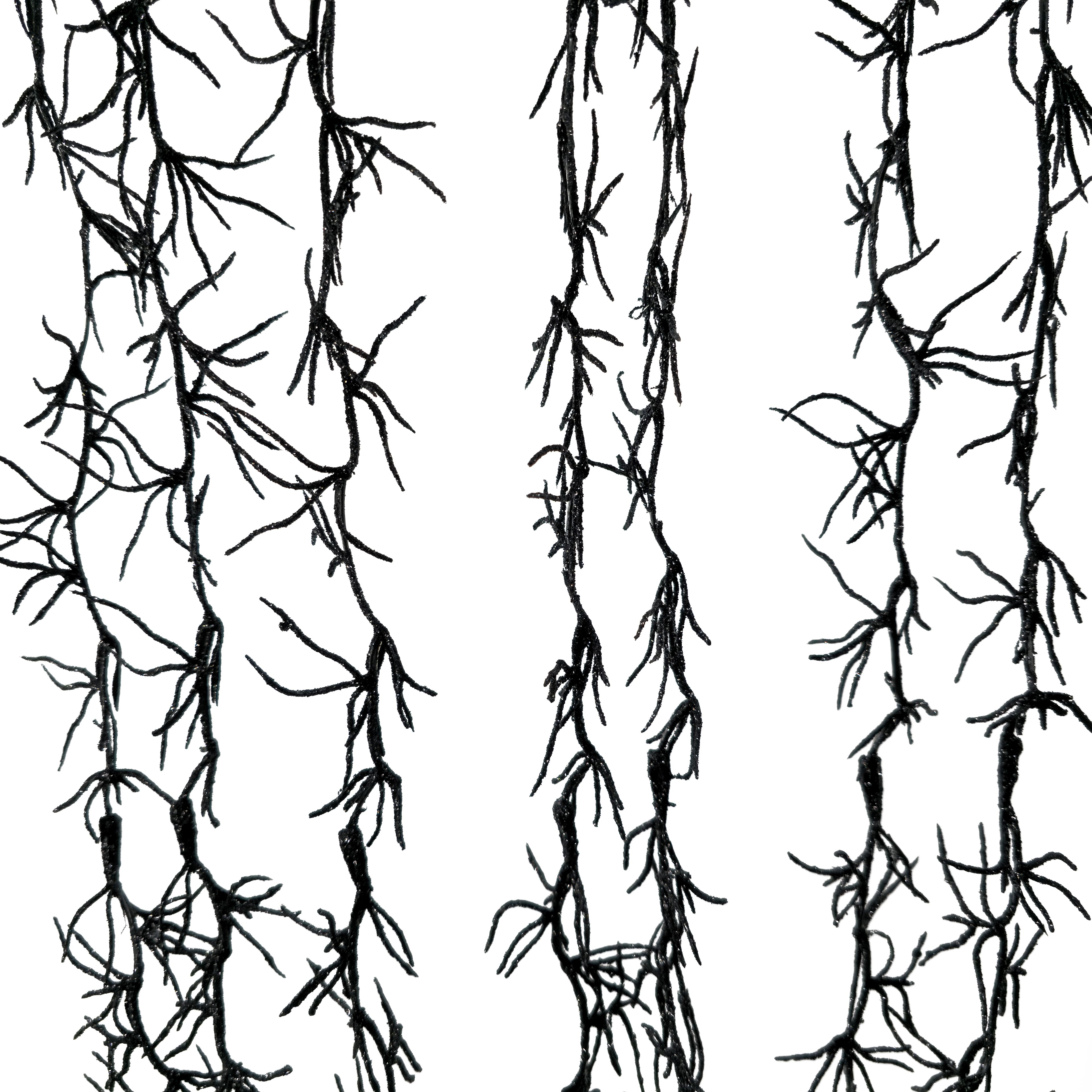 34" Black Hanging Leaves Stem by Ashland®