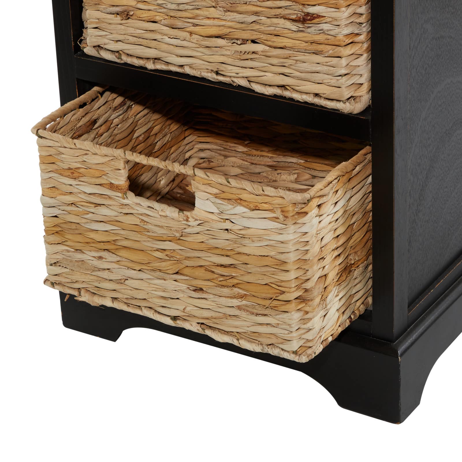 28" Black Farmhouse Wood Storage Cabinet