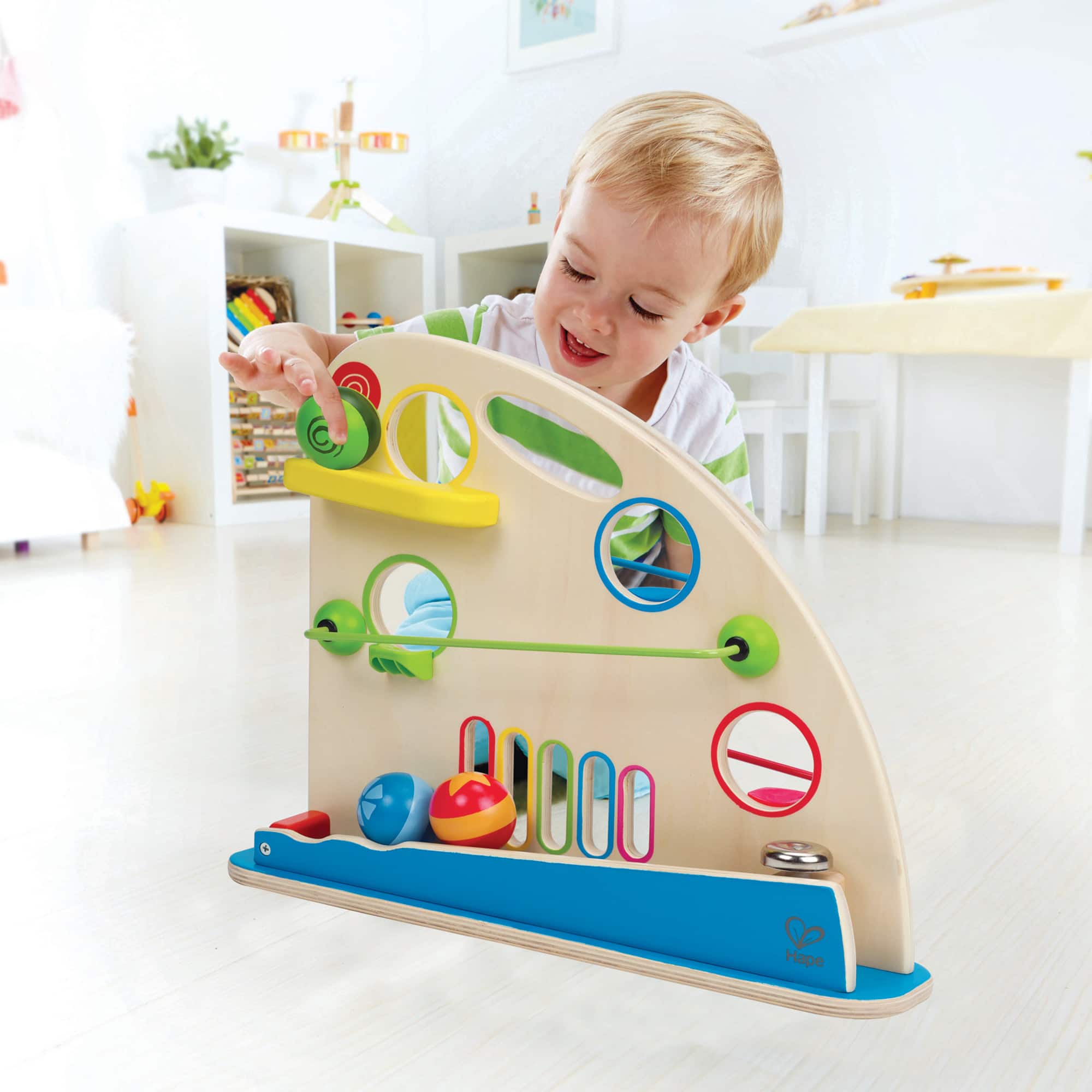 Hape Totally Amazing Roller Derby Wooden Marble Racing Toddler Toy