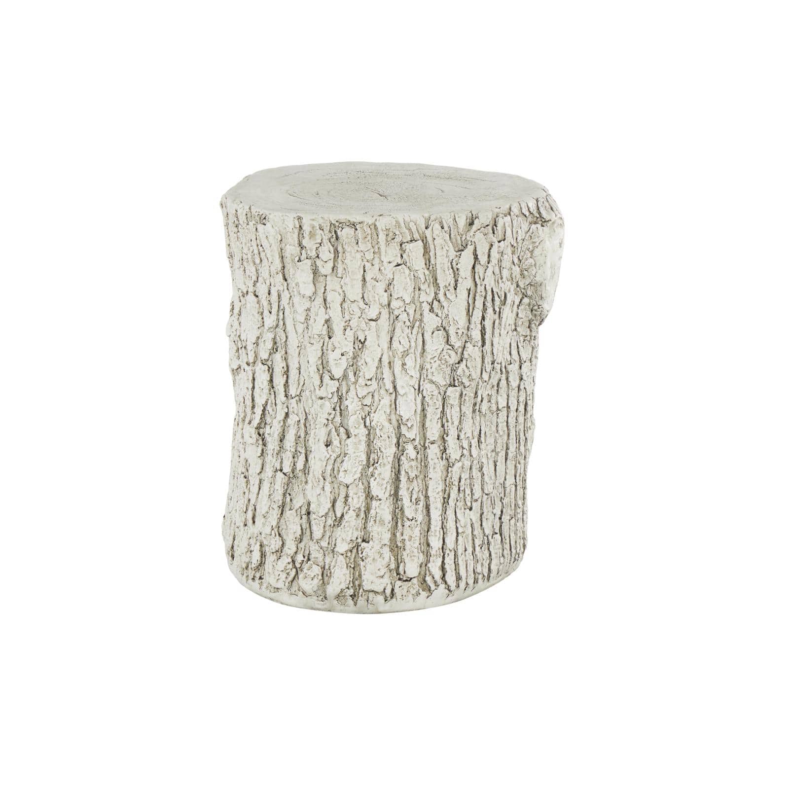 17" White MGO Squirrel Tree Trunk Garden Stool