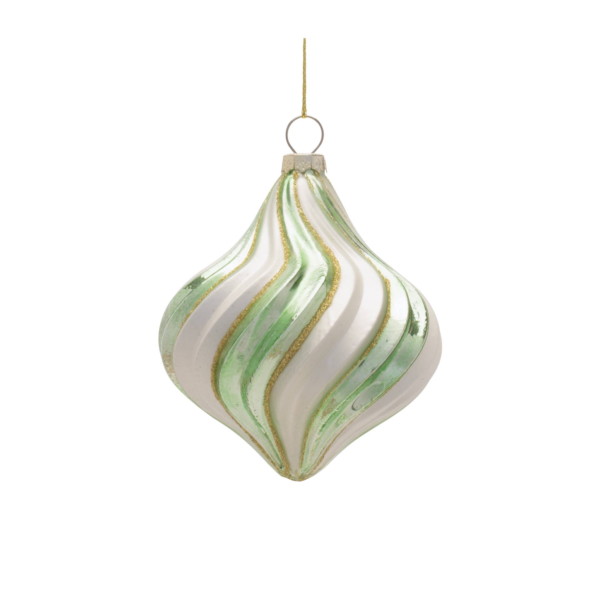 Melrose Green Petite Glass Christmas Ornament Set