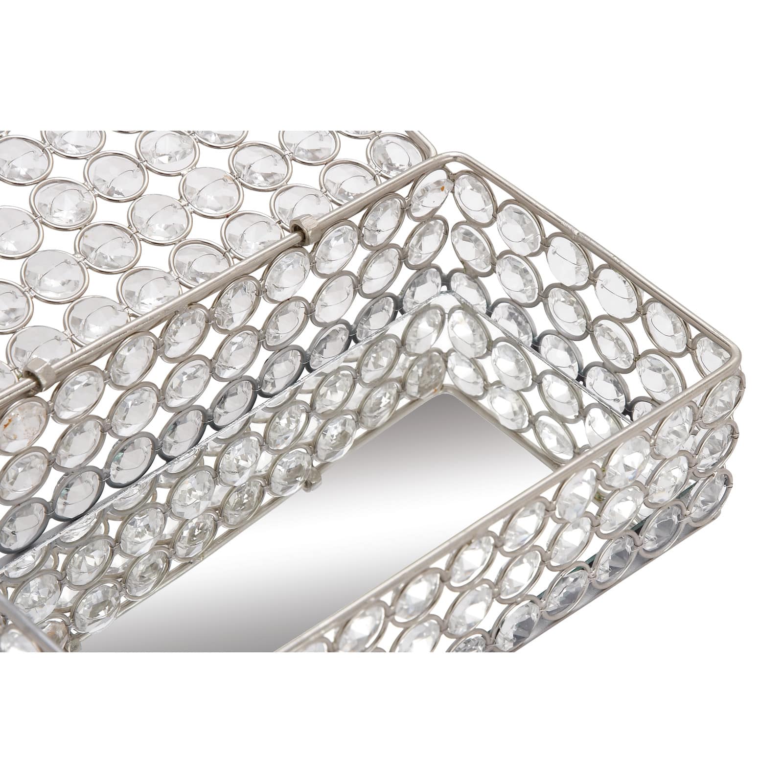 Silver Crystal Glam Jewelry Box