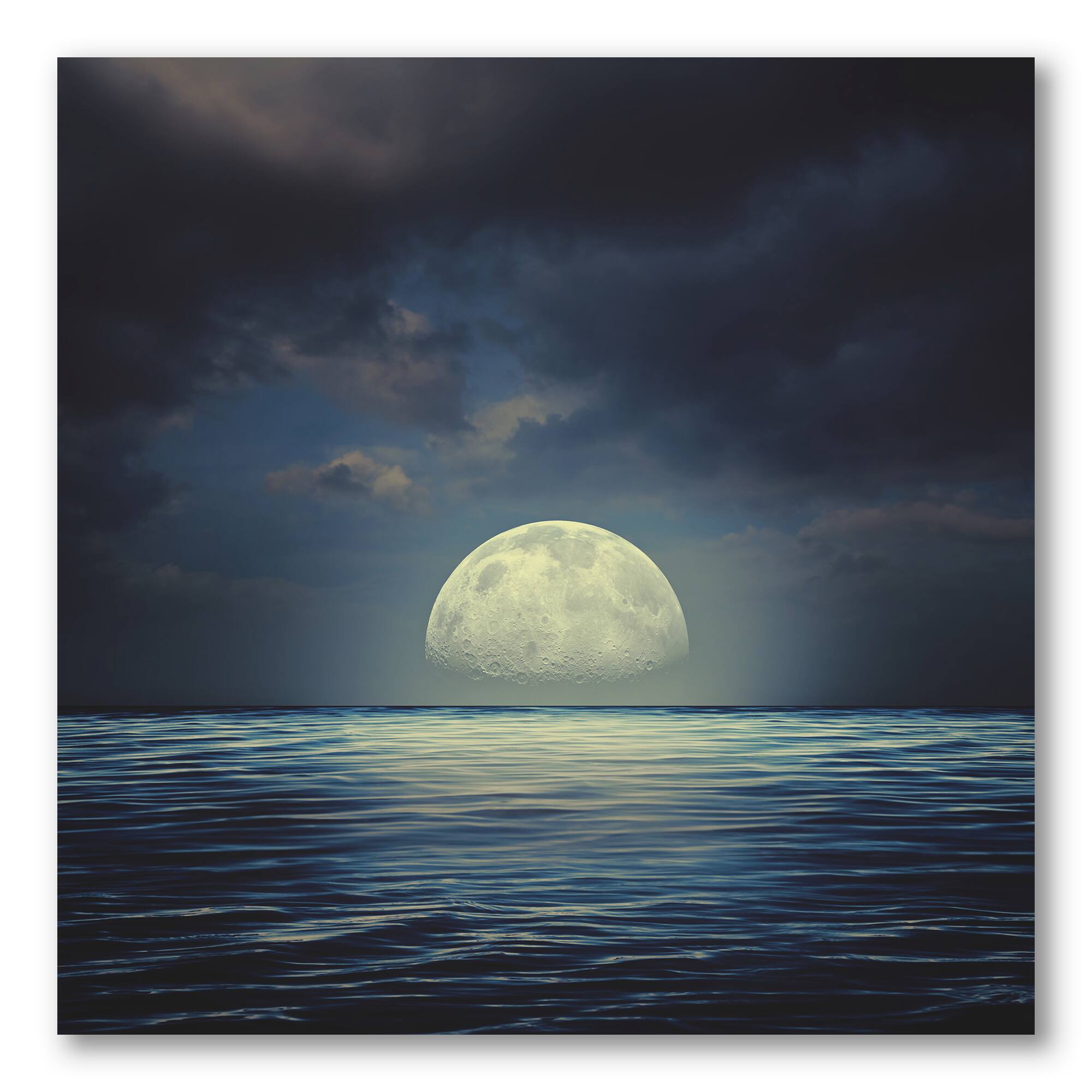 Designart - Super Moon Over The Sea II
