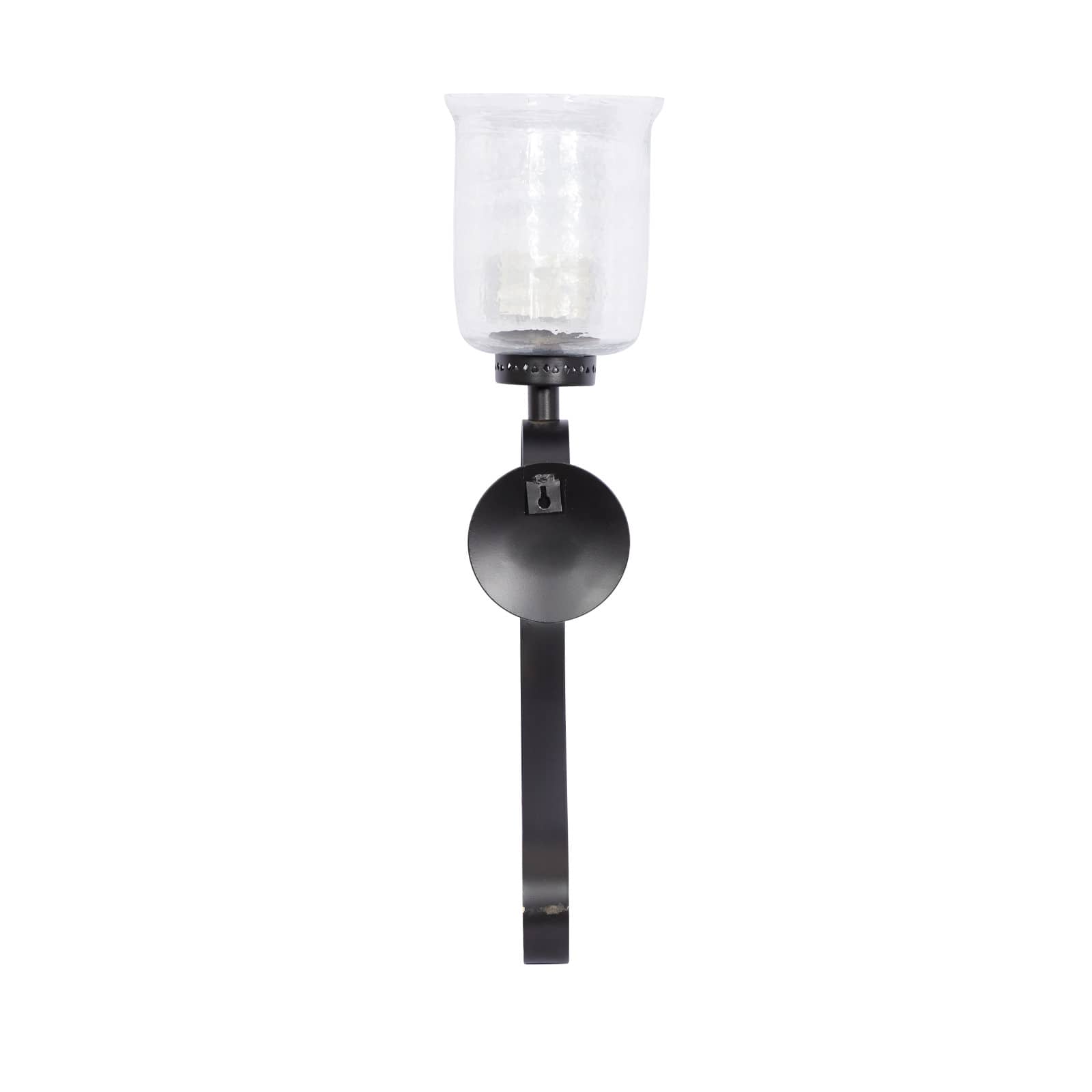 Black Iron Traditional Candle Wall Sconce, 27" x 9" x 7"