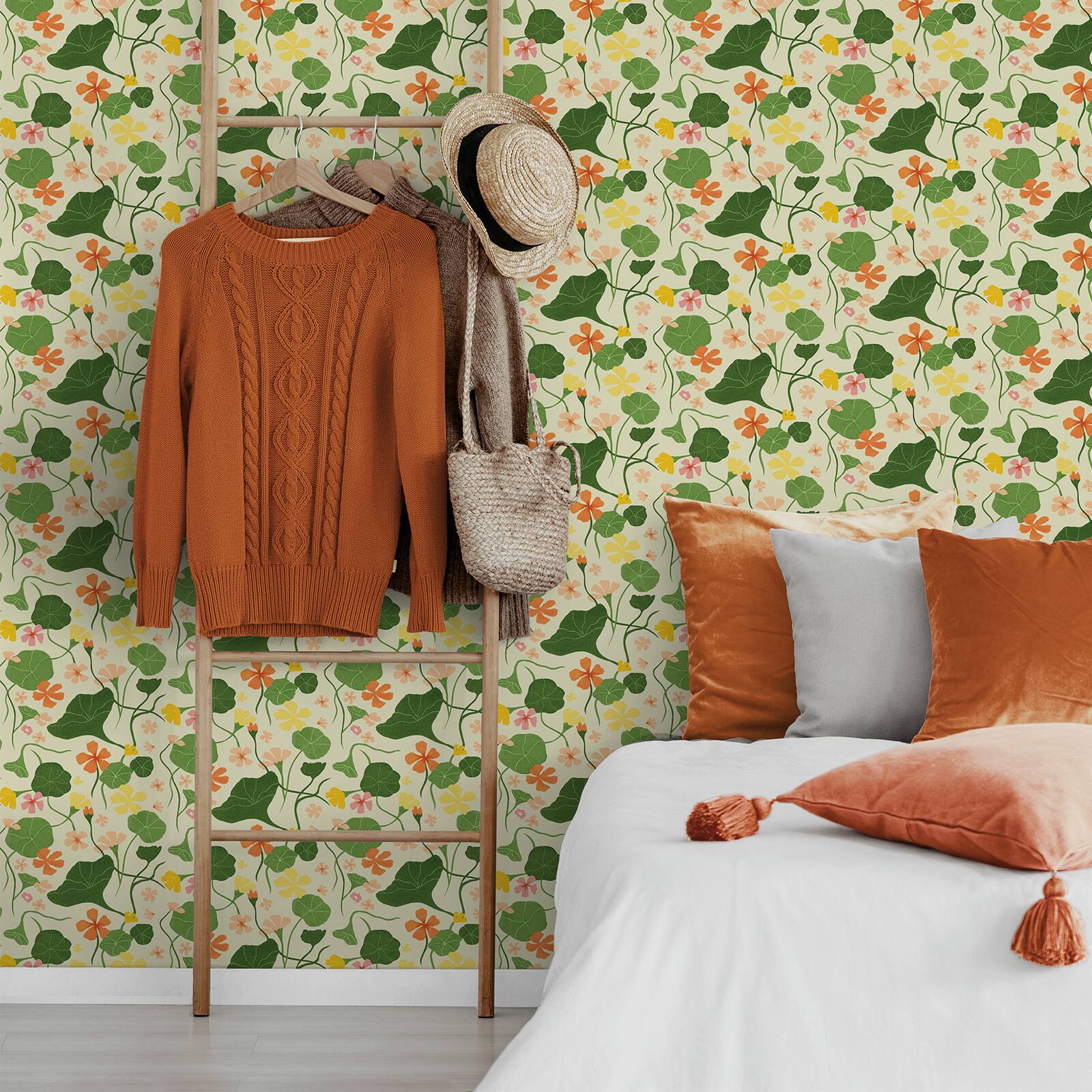Elana Gabrielle Nasturtiums Floral Peel & Stick Wallpaper