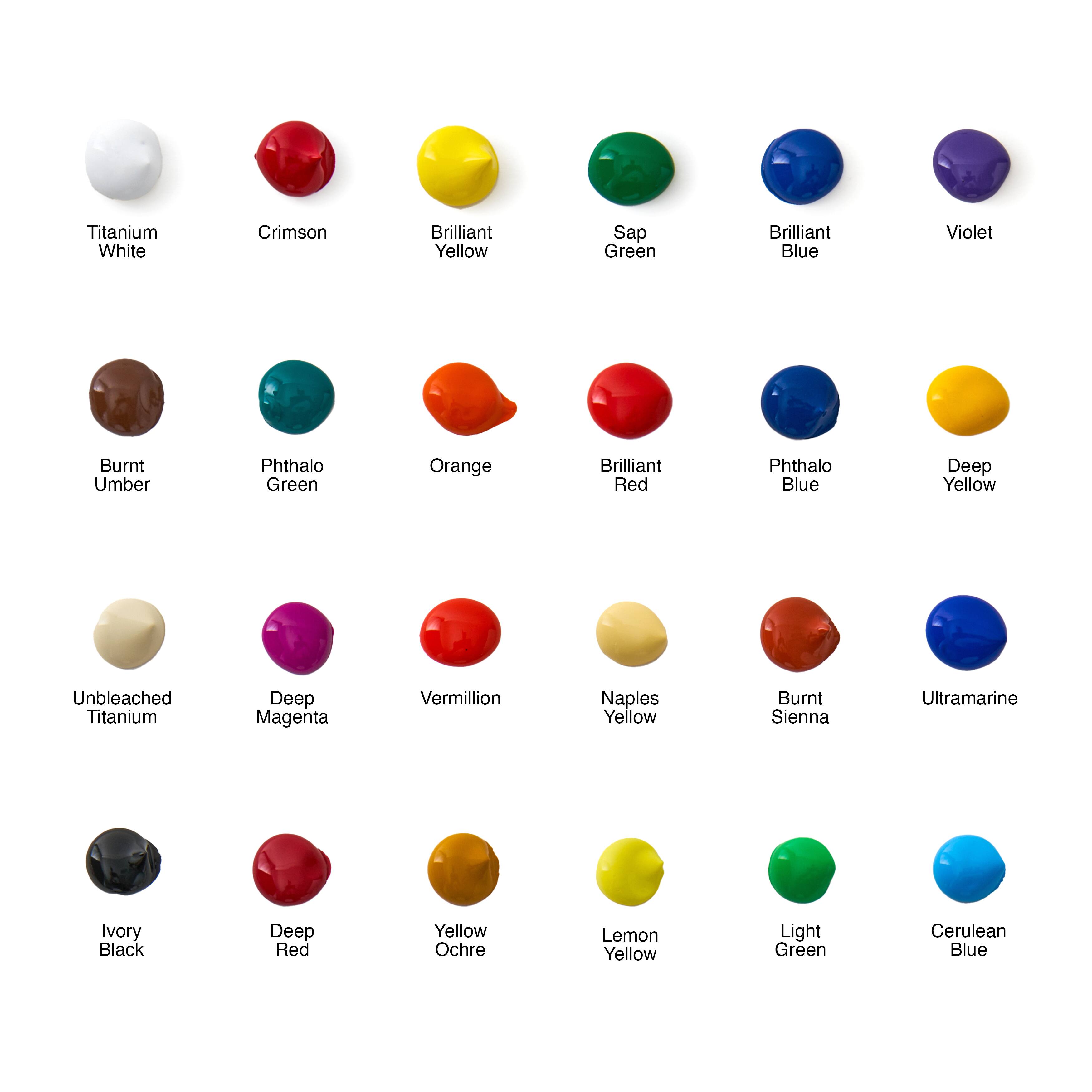 24 Color Acrylic Paint Set by Artist's Loft™, 21ml