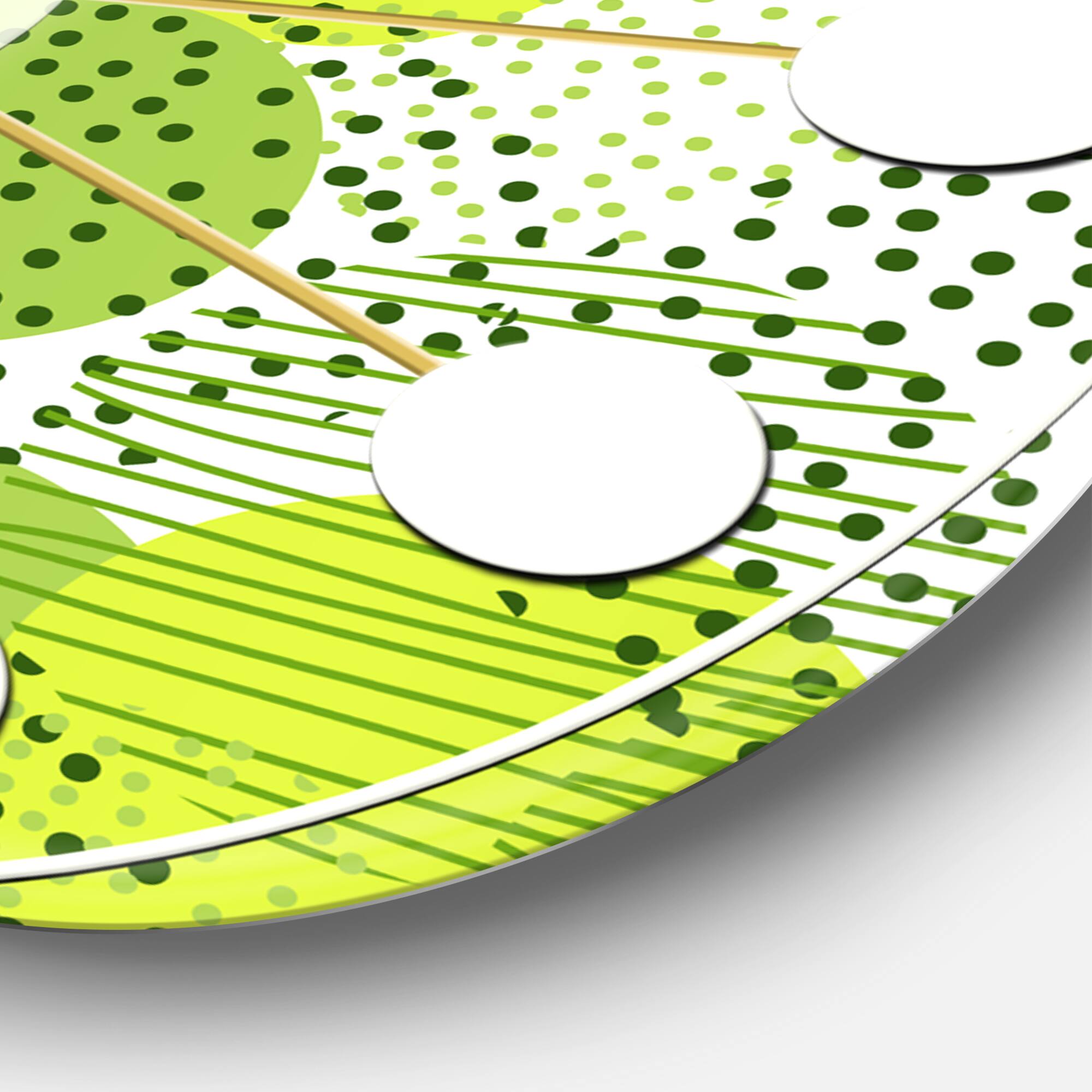 Designart 'Circular Abstract Retro Geometric X Mid-Century Modern Wall Clock