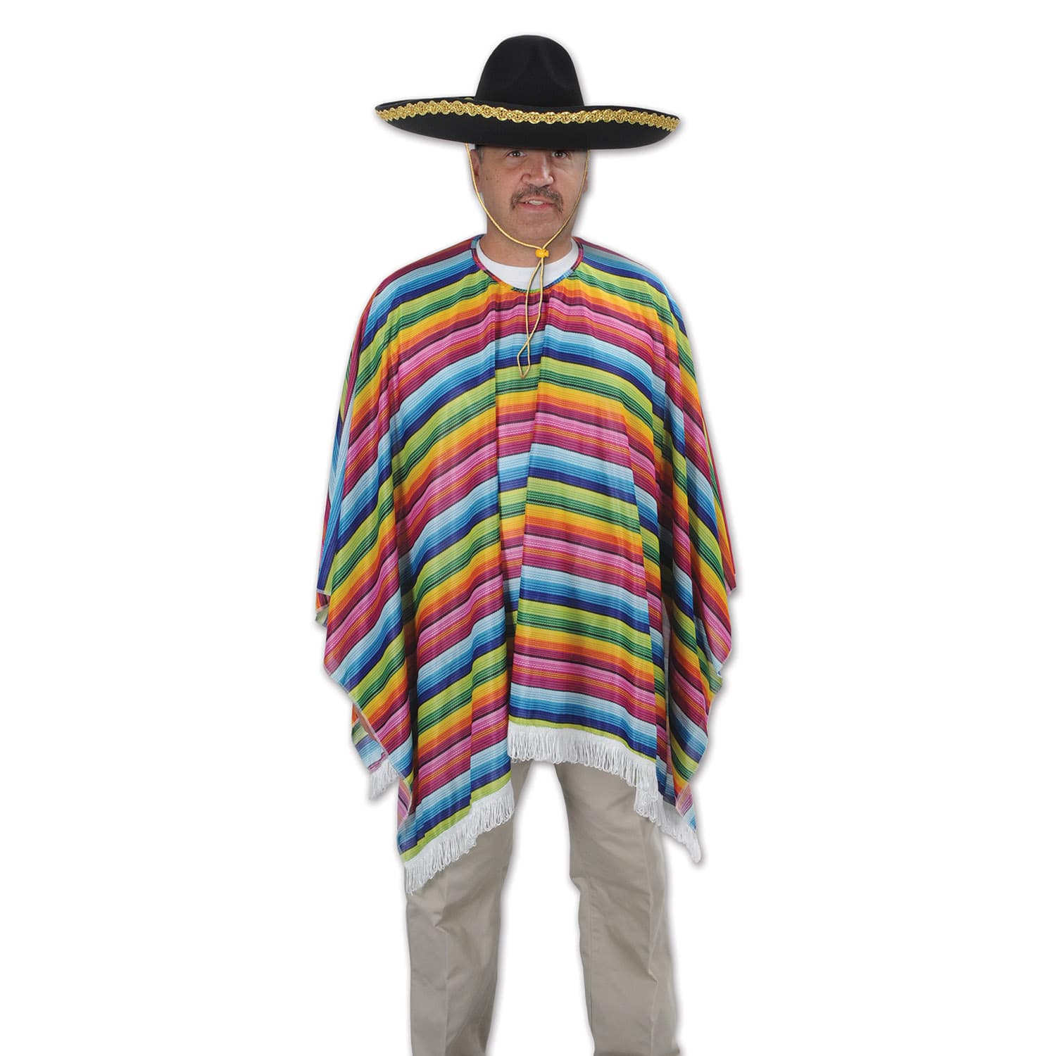 Beistle Adult Multicolor Striped Serape