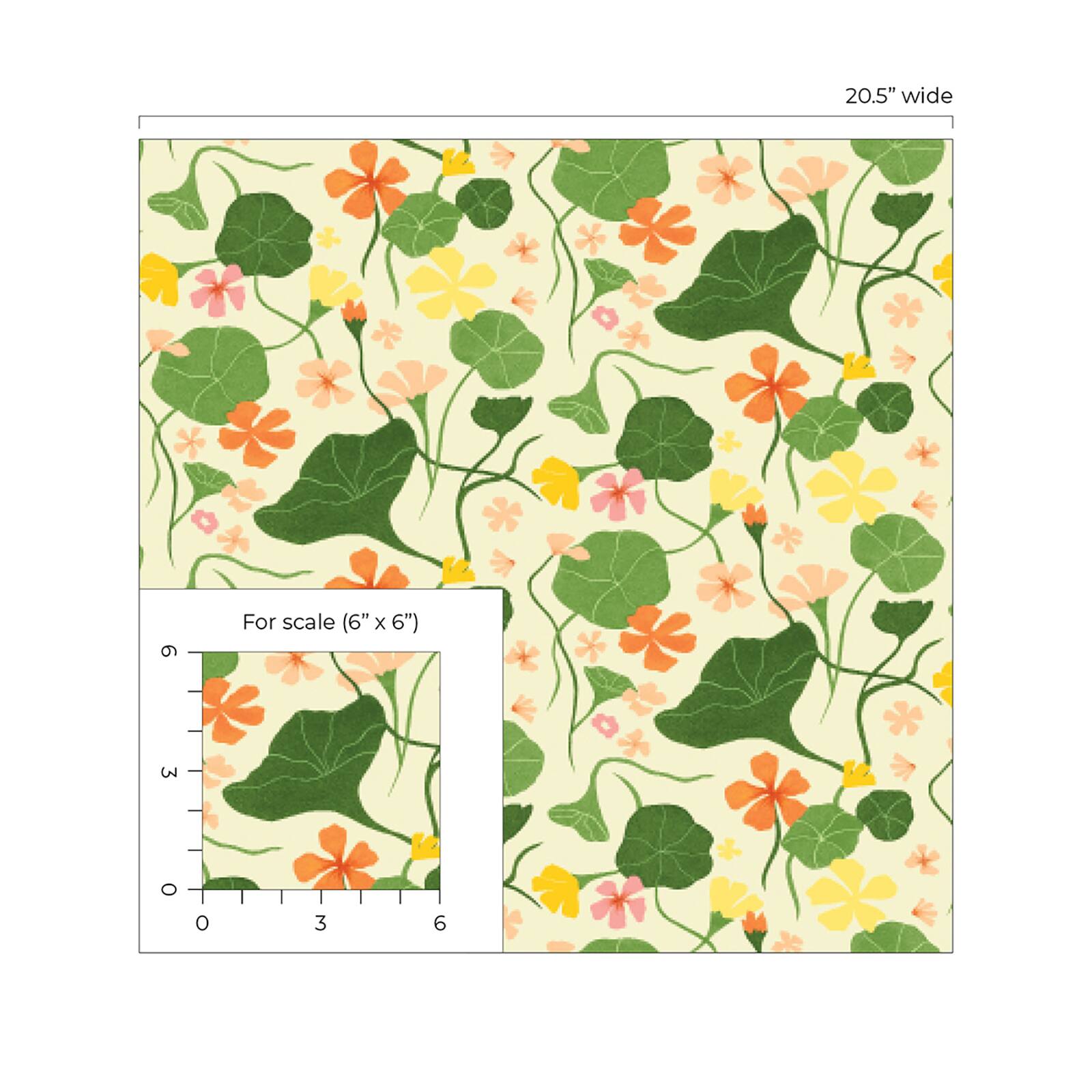 Elana Gabrielle Nasturtiums Floral Peel & Stick Wallpaper