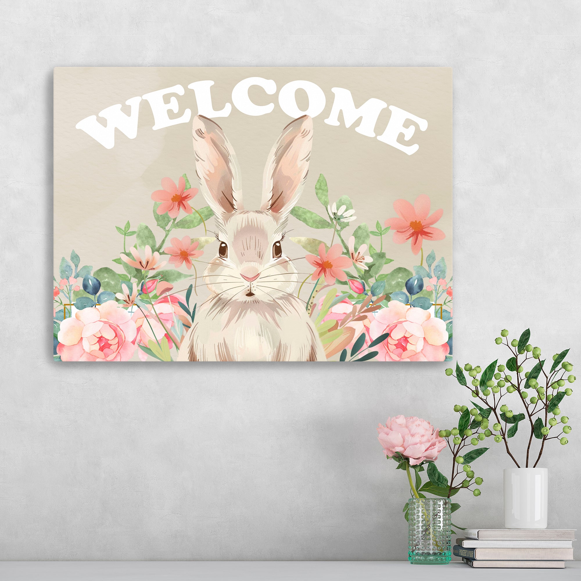 Lumaprints Welcome Bunny Canvas Giclée Art