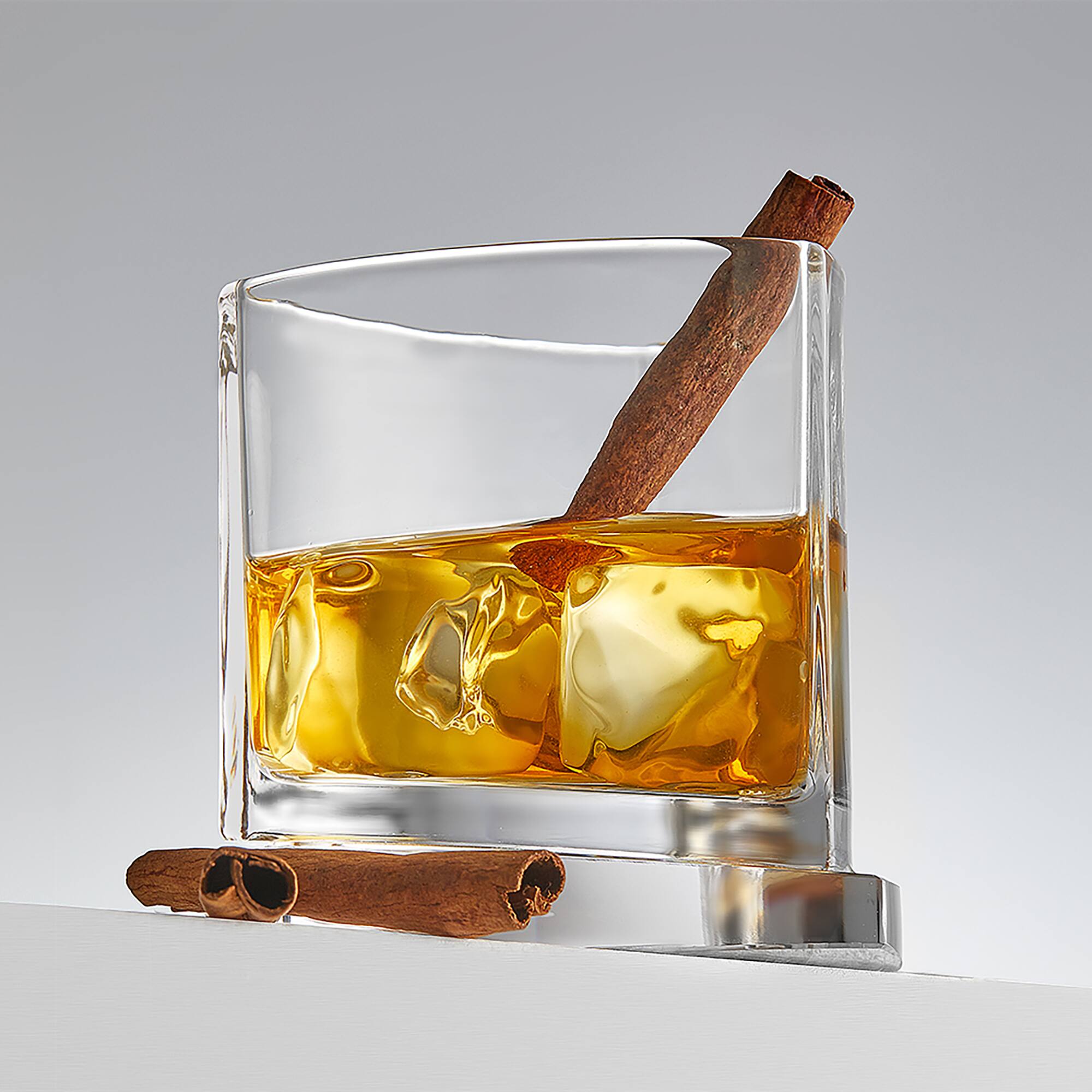 JoyJolt® 9.9oz. Aqua Vitae Triangle Off Base Whiskey Glasses, 2ct.