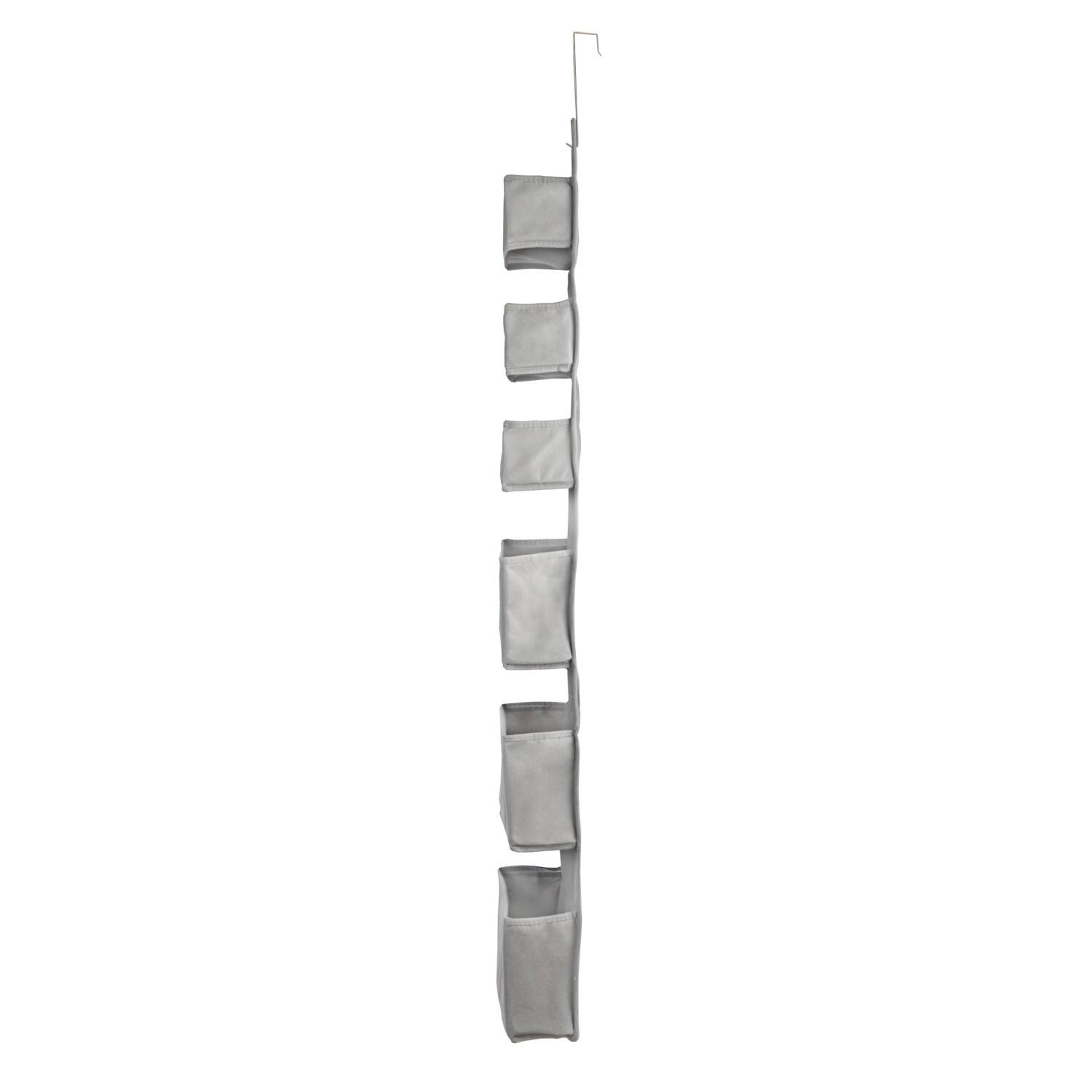 Household Essentials 6-Pocket Over the Door Gray Pocket Organizer