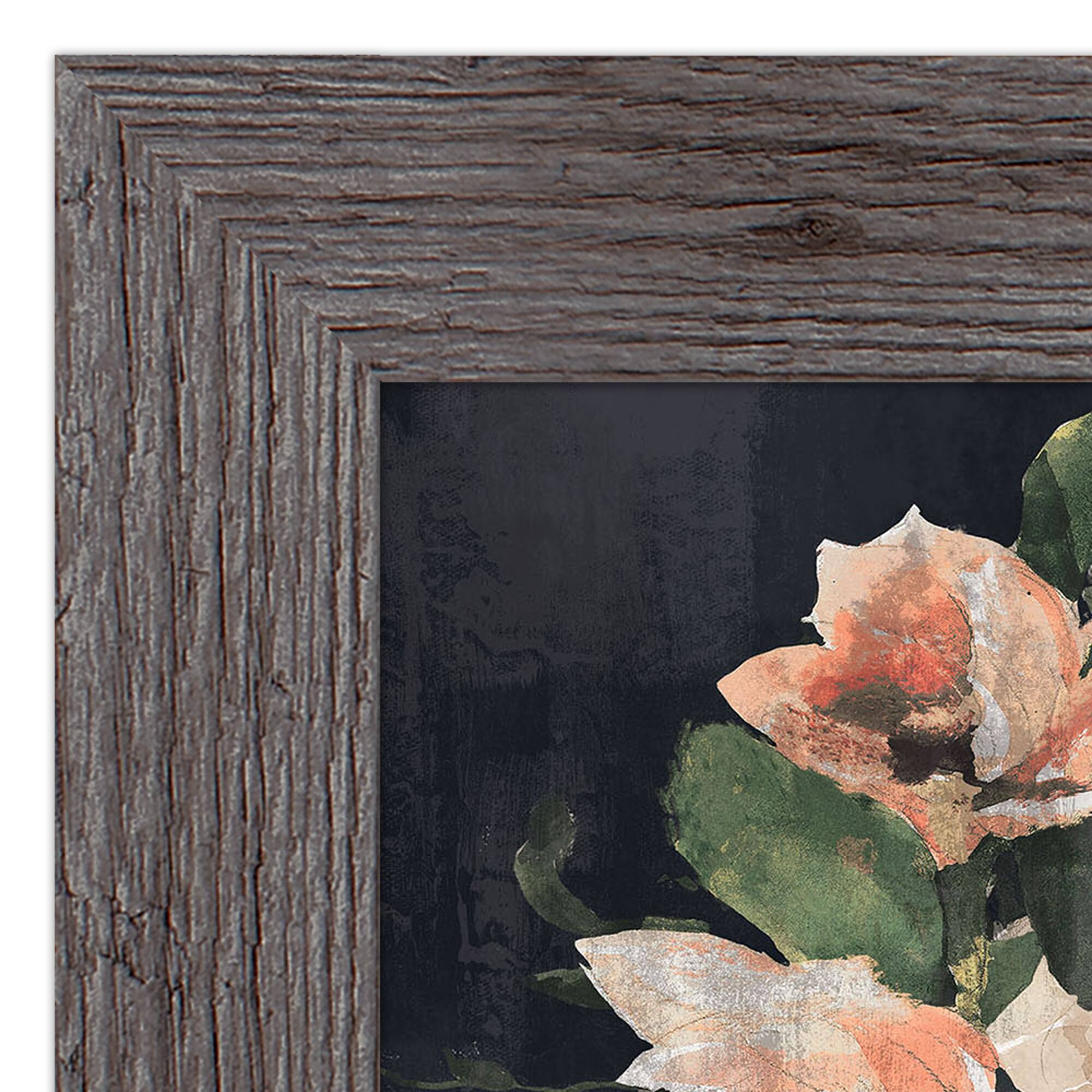 Navy Floral 16" x 16" Western Gray Framed Print