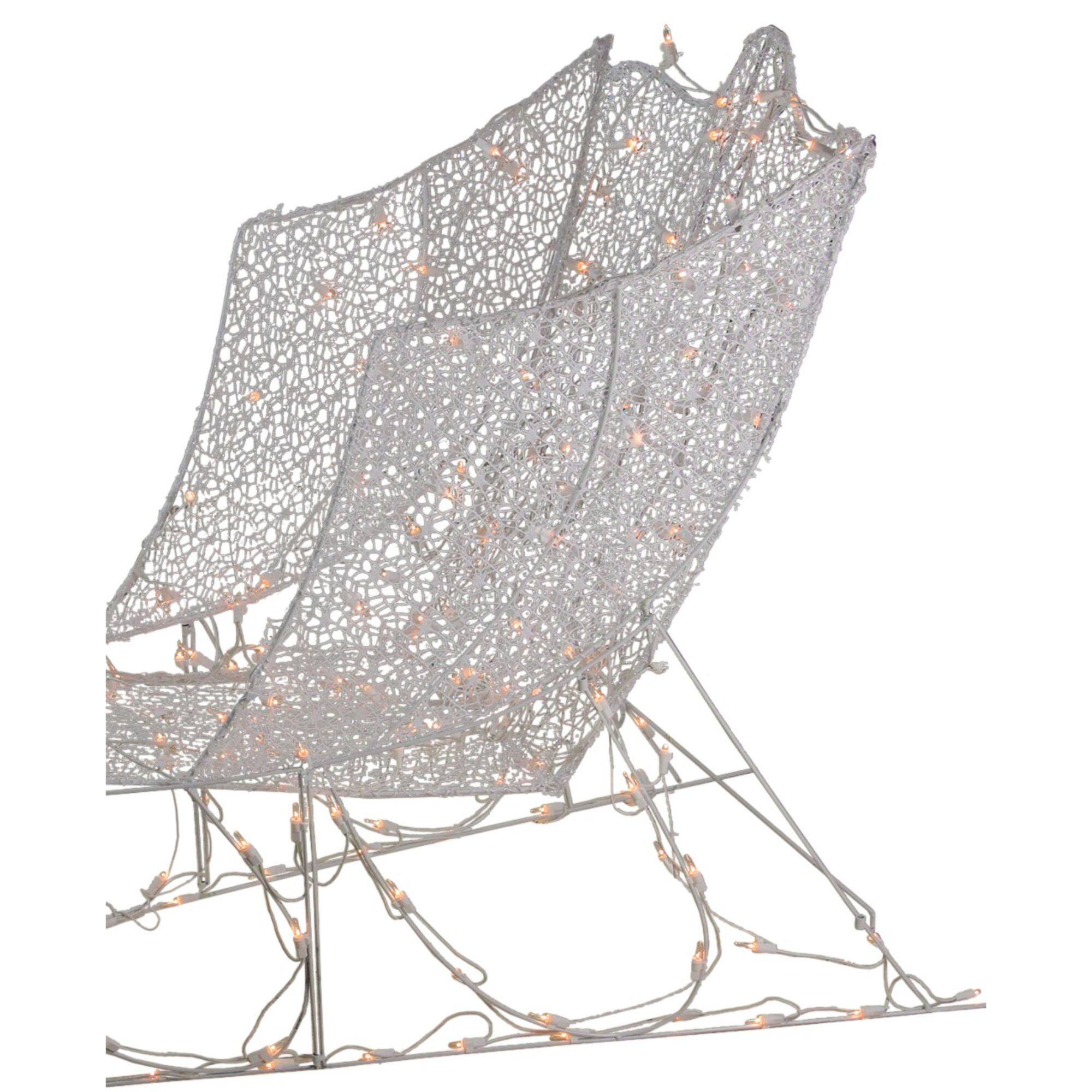 4ft. White Pre-Lit Crystal 3D Sleigh Christmas Decoration