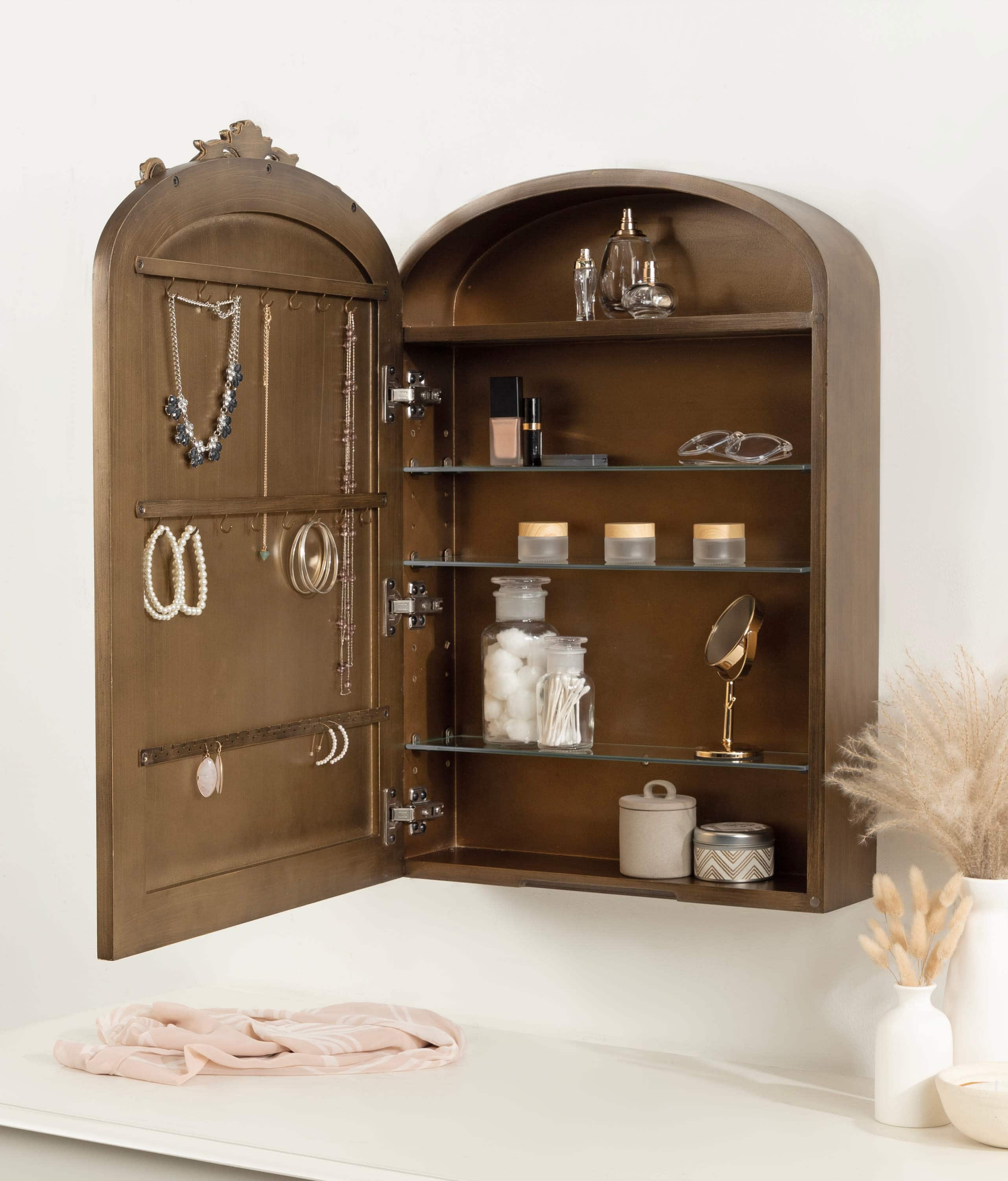 Kate and Laurel Arendahl Jewelry MDF Mirror Cabinet
