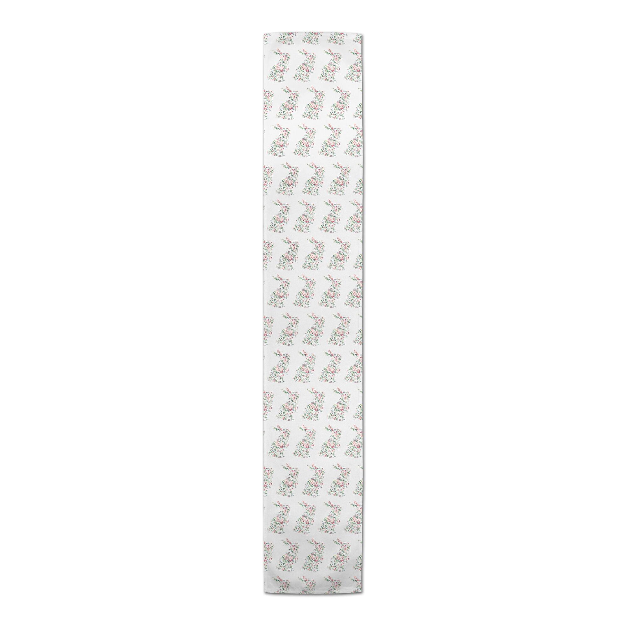 72'' Floral Rabbit Pattern Table Runner