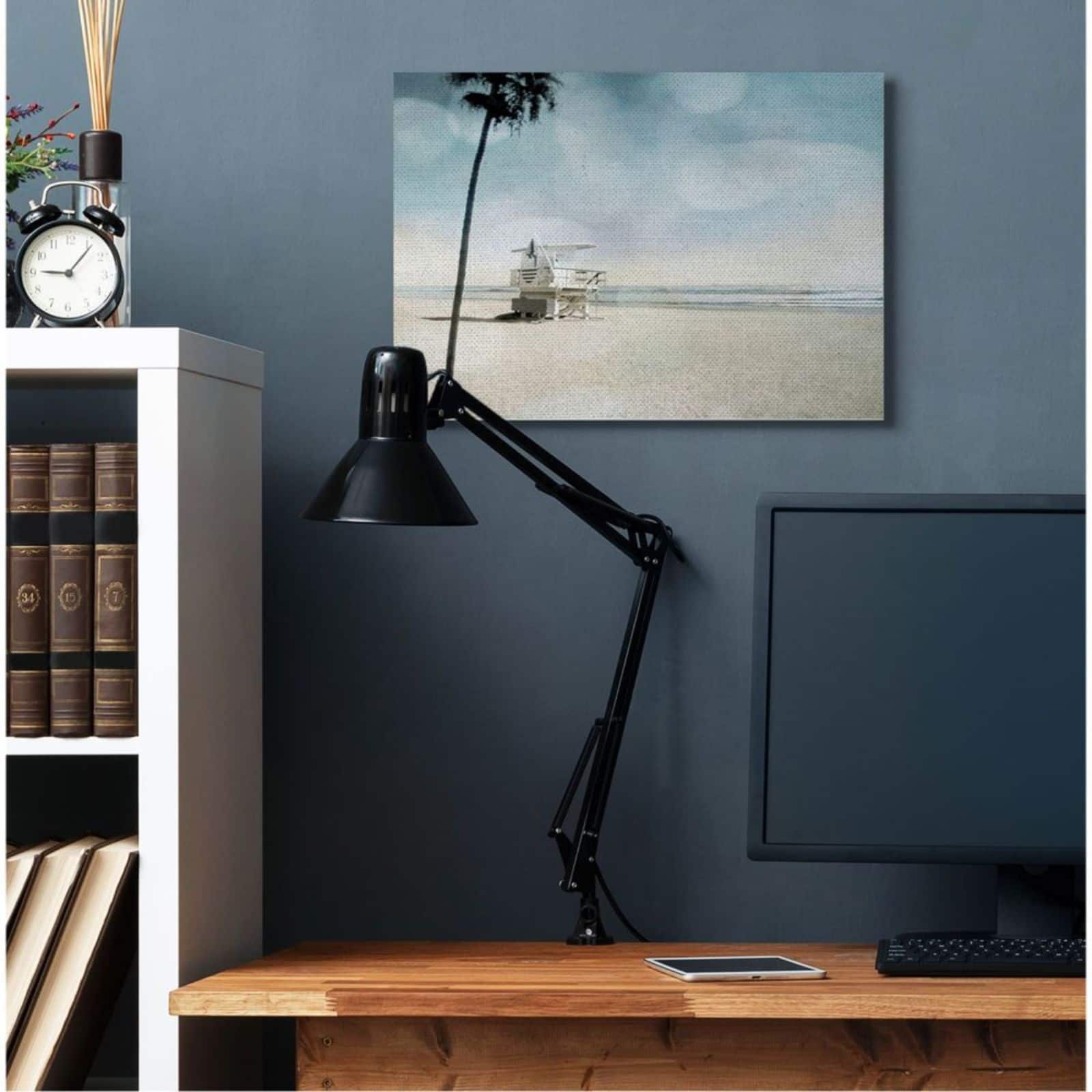 Stupell Industries Empty Beach Coast with Lifeguard Stand Canvas Wall Art