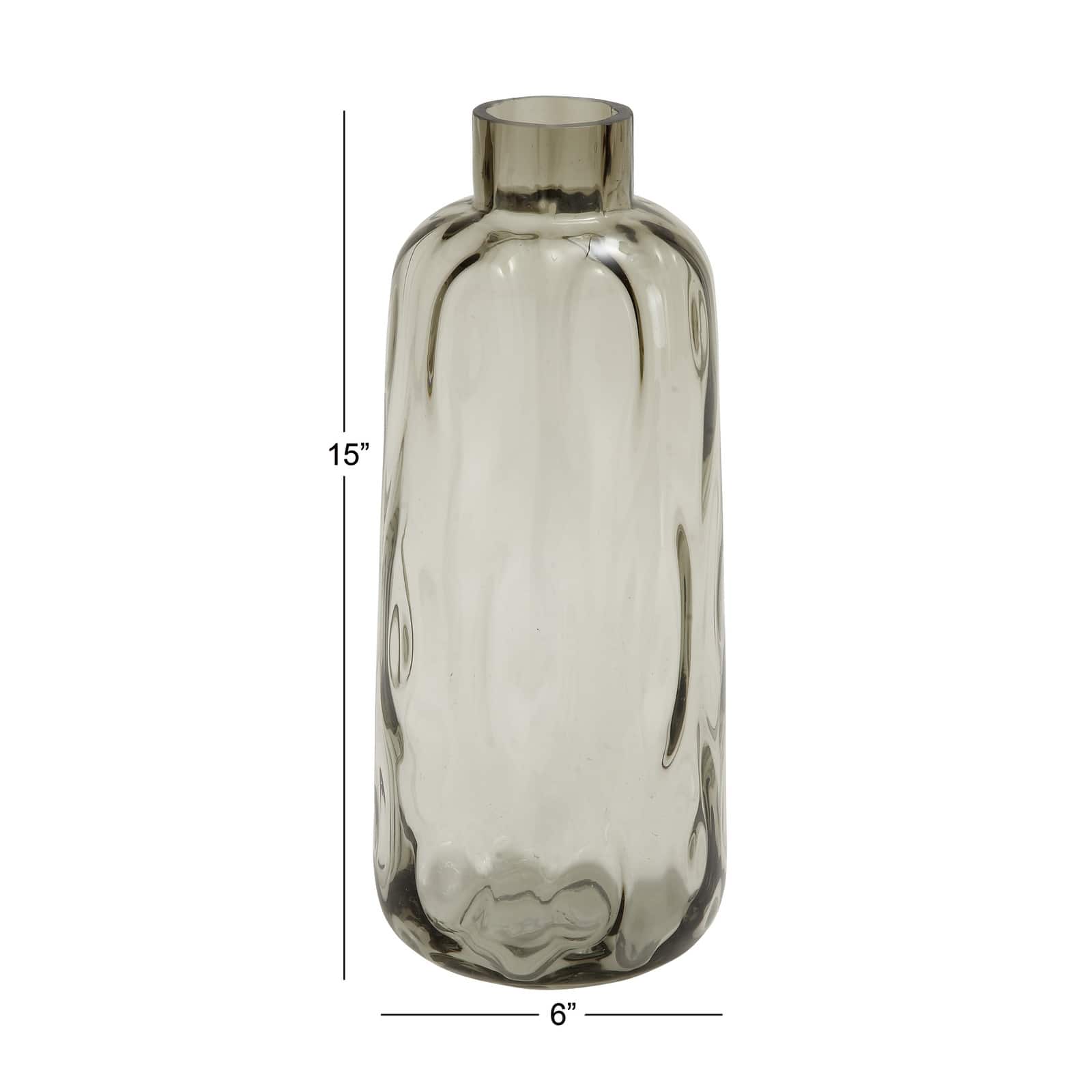 15" Gray Coastal Glass Vase