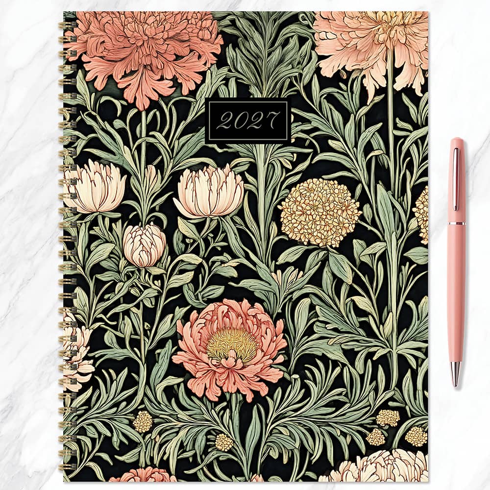 2027 Formal Flowers Large Weekly Monthly Planner