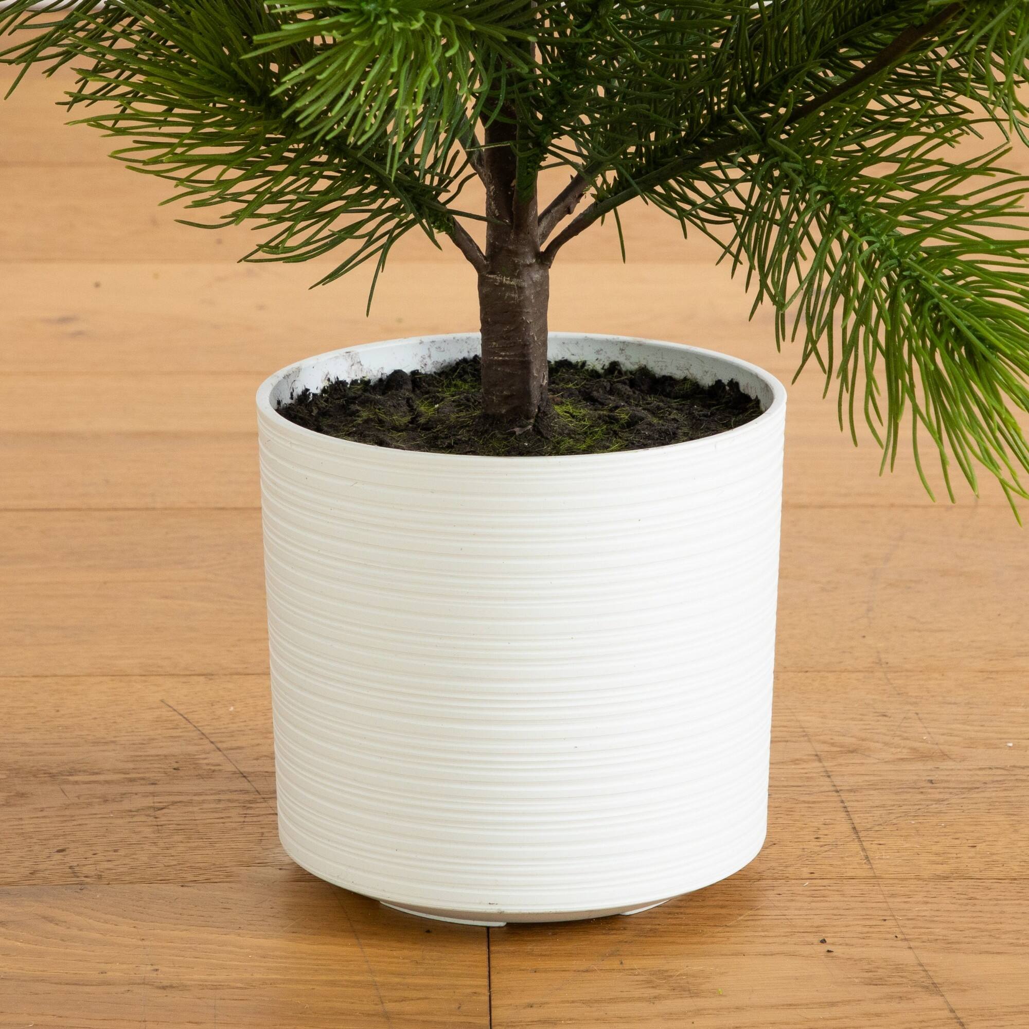 Nearly Natural 3ft. Unlit Artificial Real Touch Masson Pine Christmas Tree in White Decorative Planter