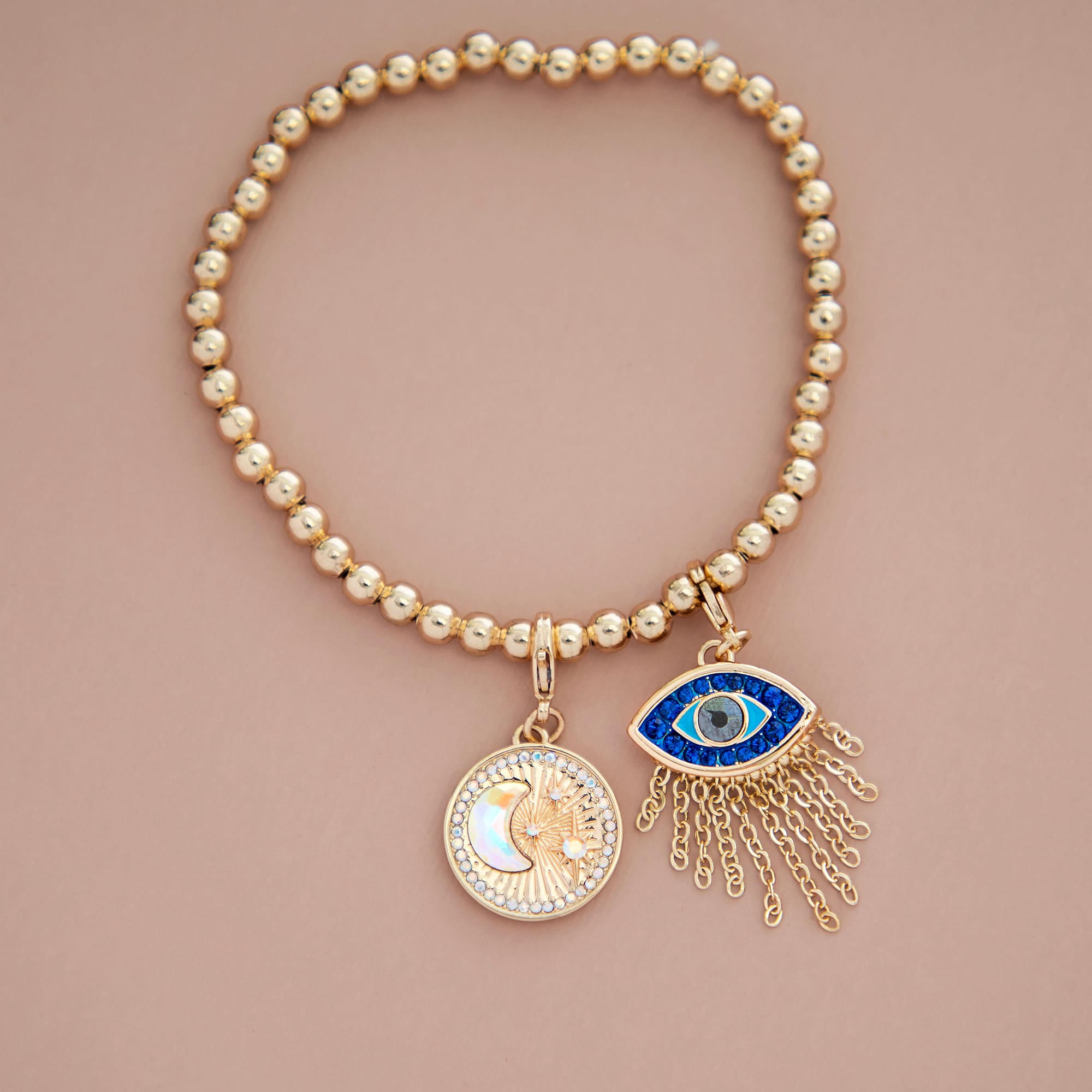 Moon & Stars Coin Austrian Crystal Charm by Bead Landing™