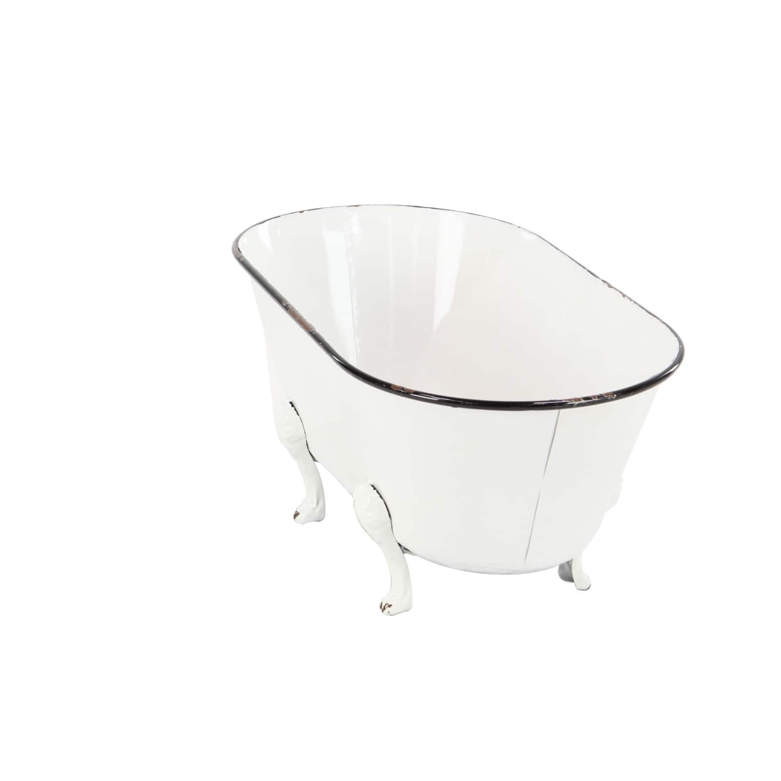 20" White Metal Farmhouse Planter