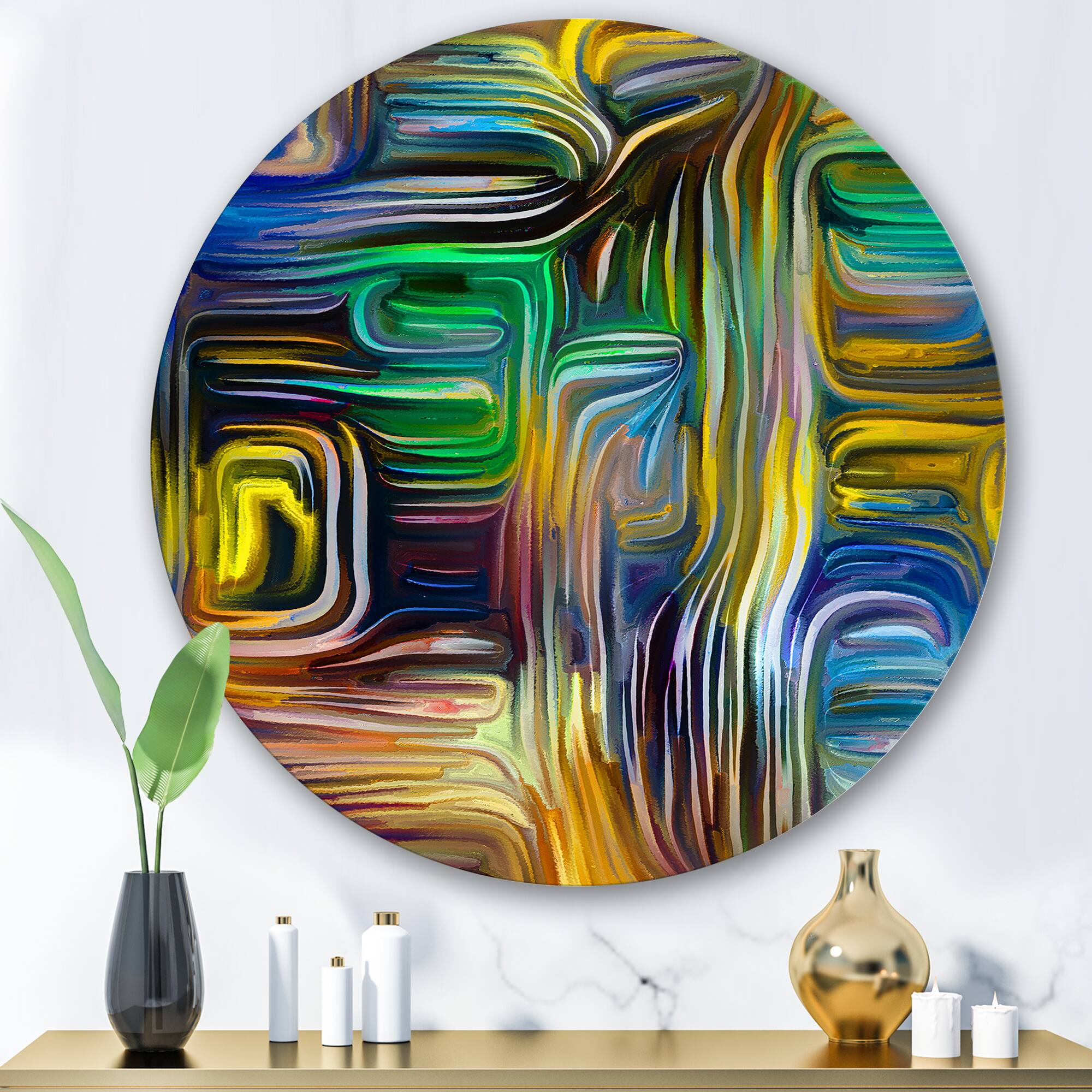 Designart - Colour Fusion VI - Modern Metal Circle Wall Art