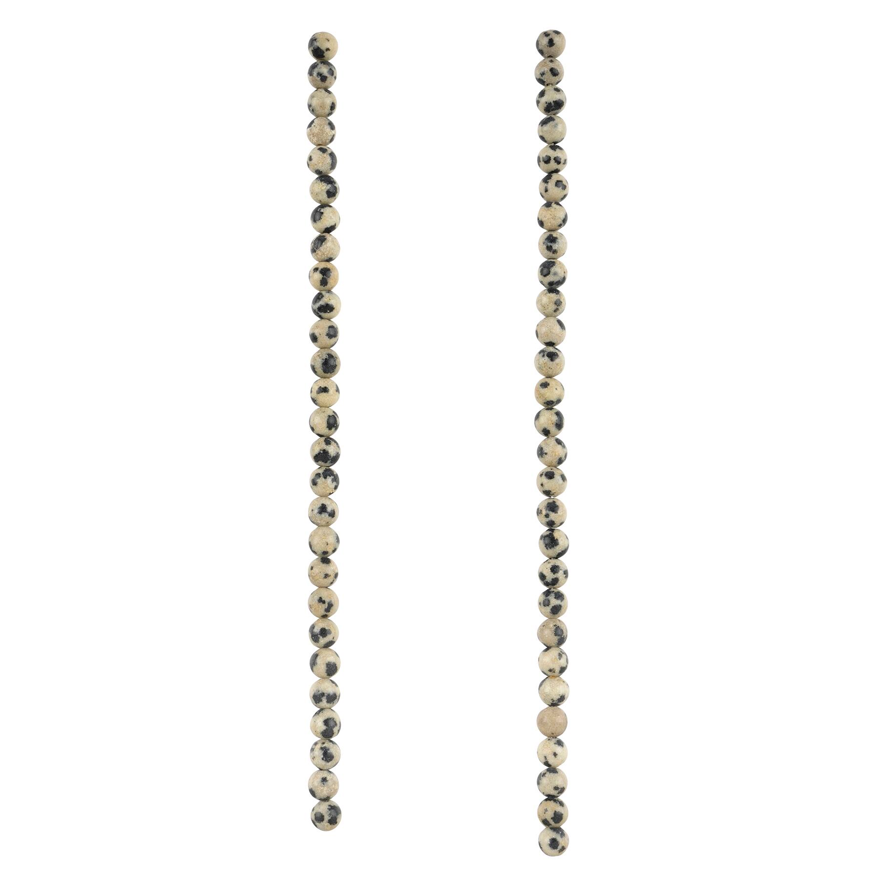 Black & White Dalmatian Jasper Round Beads by Bead Landing