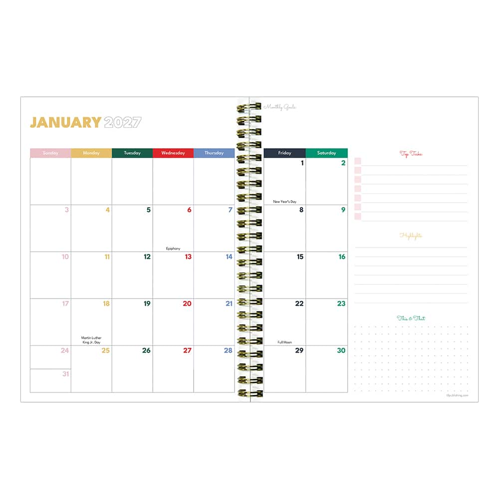 2027 Denim Dots Medium Weekly Monthly Planner
