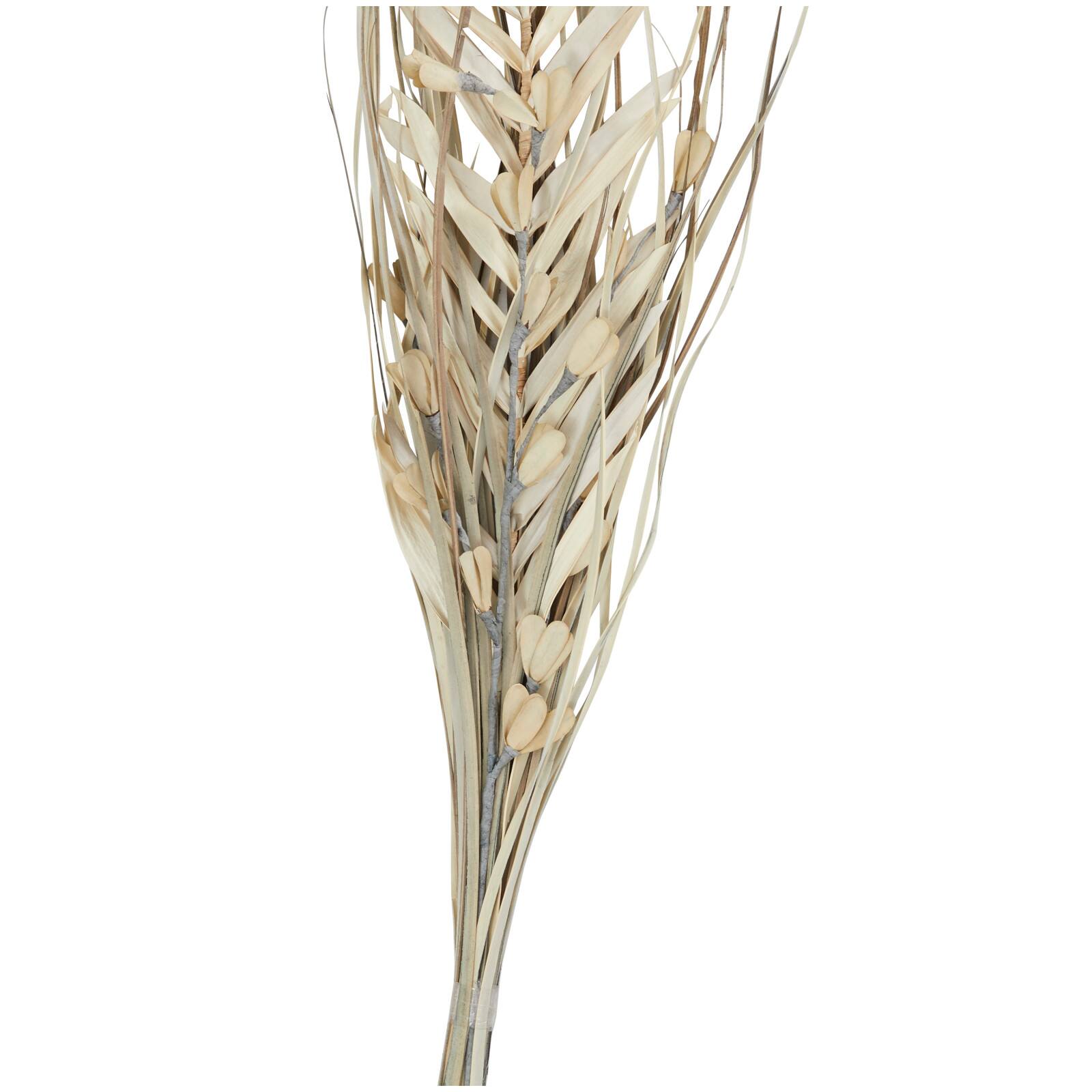 40" Beige & Gray Dried Plant Floral Grass Bouquet Palm Leaf Natural Foliage