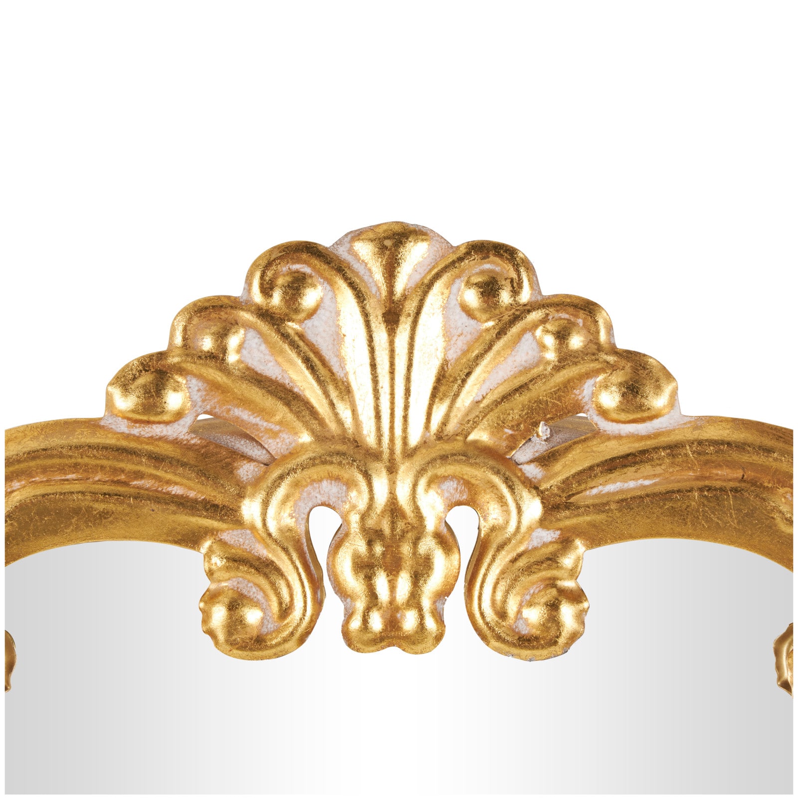 30" x 32" Gold Metal Ornate Baroque Round Wall Mirror